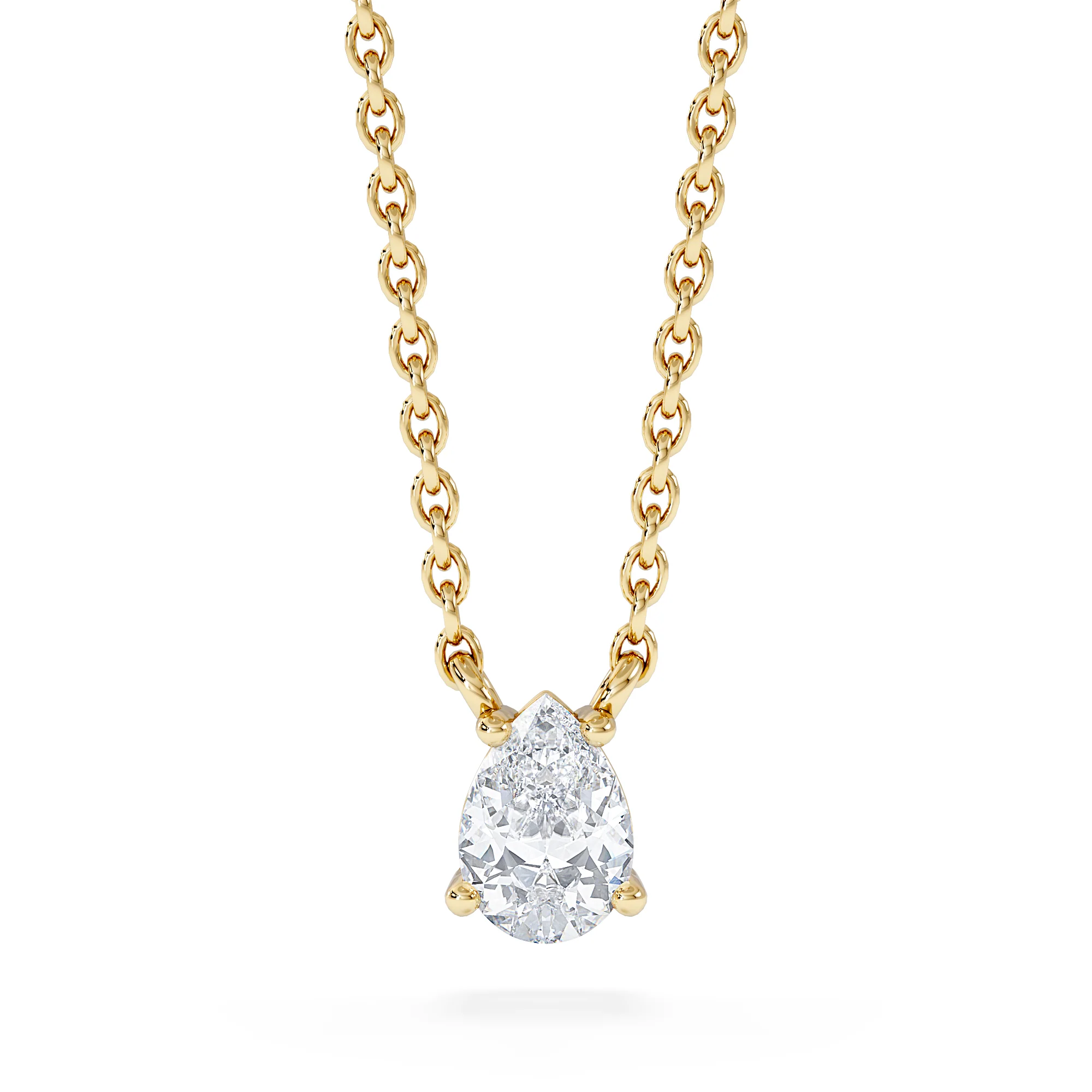 Wanderlust Floating Pear Cut Lab Diamond Solitaire Necklace 0.33ct H/SI in 18K Gold Vermeil