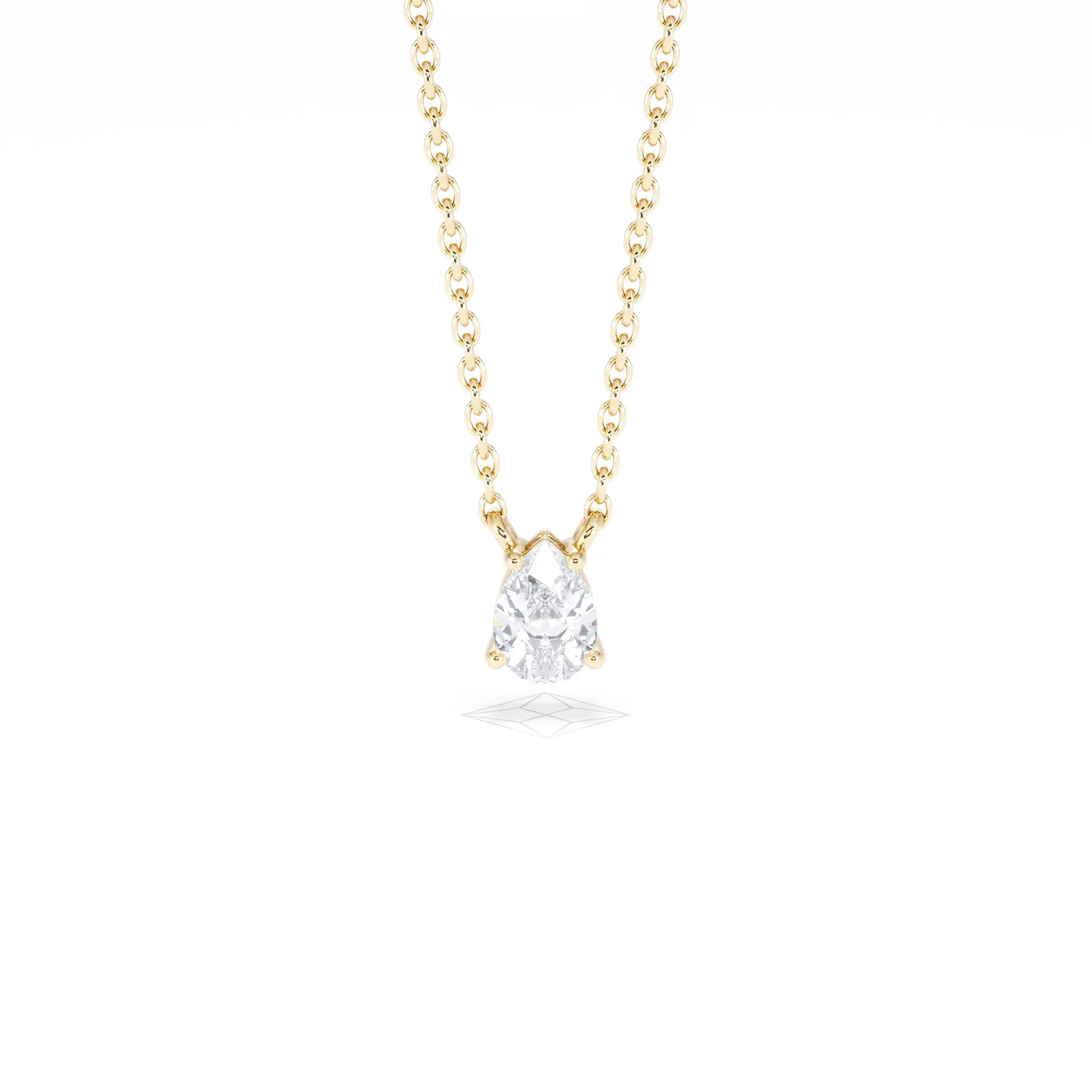 Wanderlust Floating Pear Cut Lab Diamond Solitaire Necklace 0.33ct H/SI in 18K Gold Vermeil - Image 10