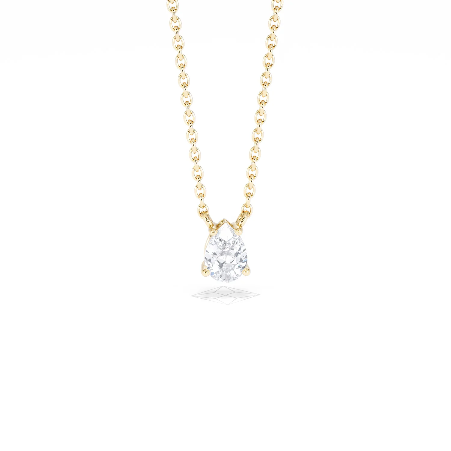 Wanderlust Floating Pear Cut Lab Diamond Solitaire Necklace 0.33ct H/SI in 18K Gold Vermeil - Image 11