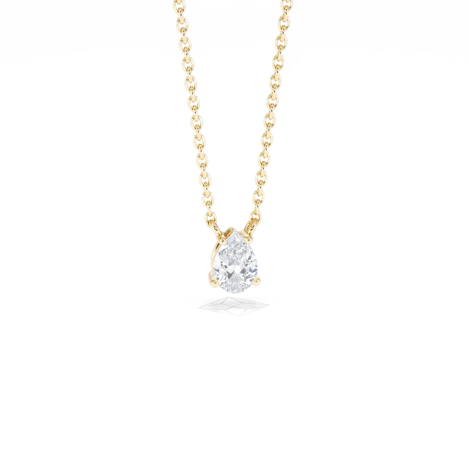 Wanderlust Floating Pear Cut Lab Diamond Solitaire Necklace 0.33ct H/SI in 18K Gold Vermeil - Image 12
