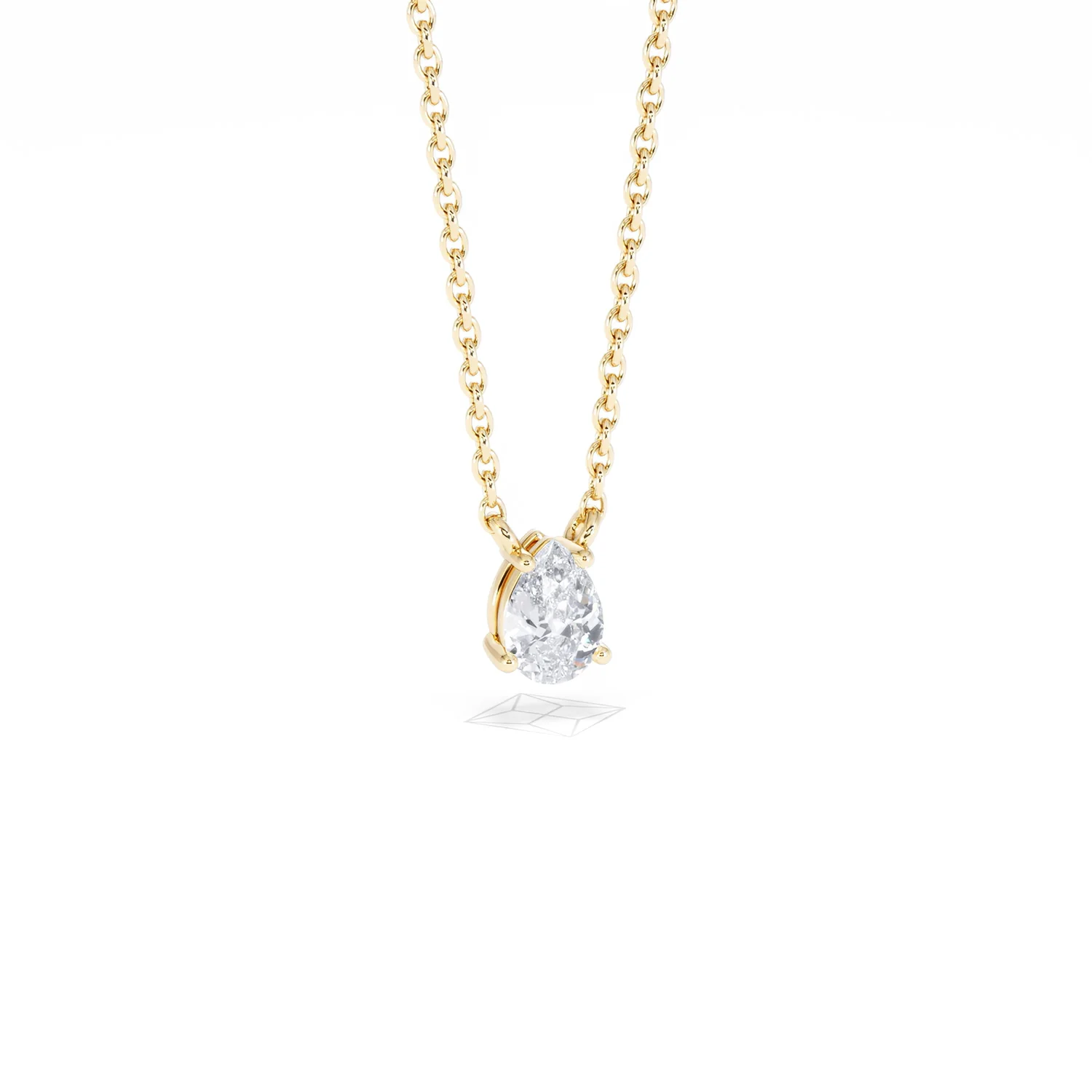Wanderlust Floating Pear Cut Lab Diamond Solitaire Necklace 0.33ct H/SI in 18K Gold Vermeil - Image 14