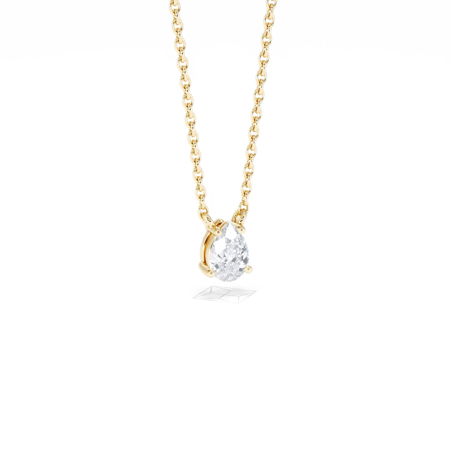 Wanderlust Floating Pear Cut Lab Diamond Solitaire Necklace 0.33ct H/SI in 18K Gold Vermeil - Image 15