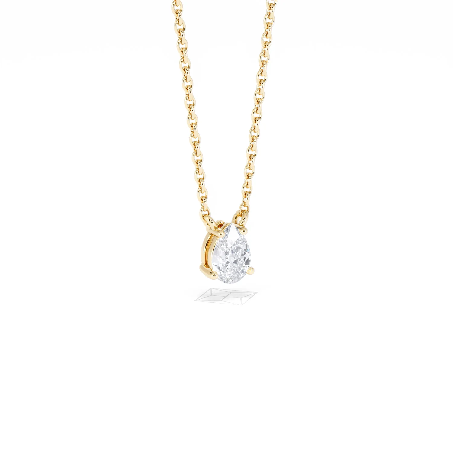 Wanderlust Floating Pear Cut Lab Diamond Solitaire Necklace 0.33ct H/SI in 18K Gold Vermeil - Image 16