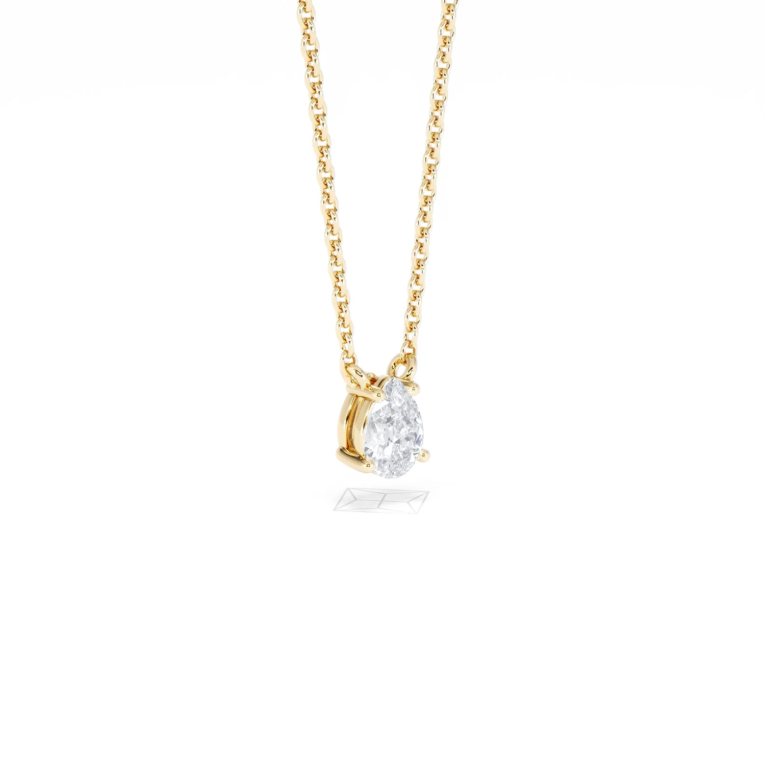 Wanderlust Floating Pear Cut Lab Diamond Solitaire Necklace 0.33ct H/SI in 18K Gold Vermeil - Image 18