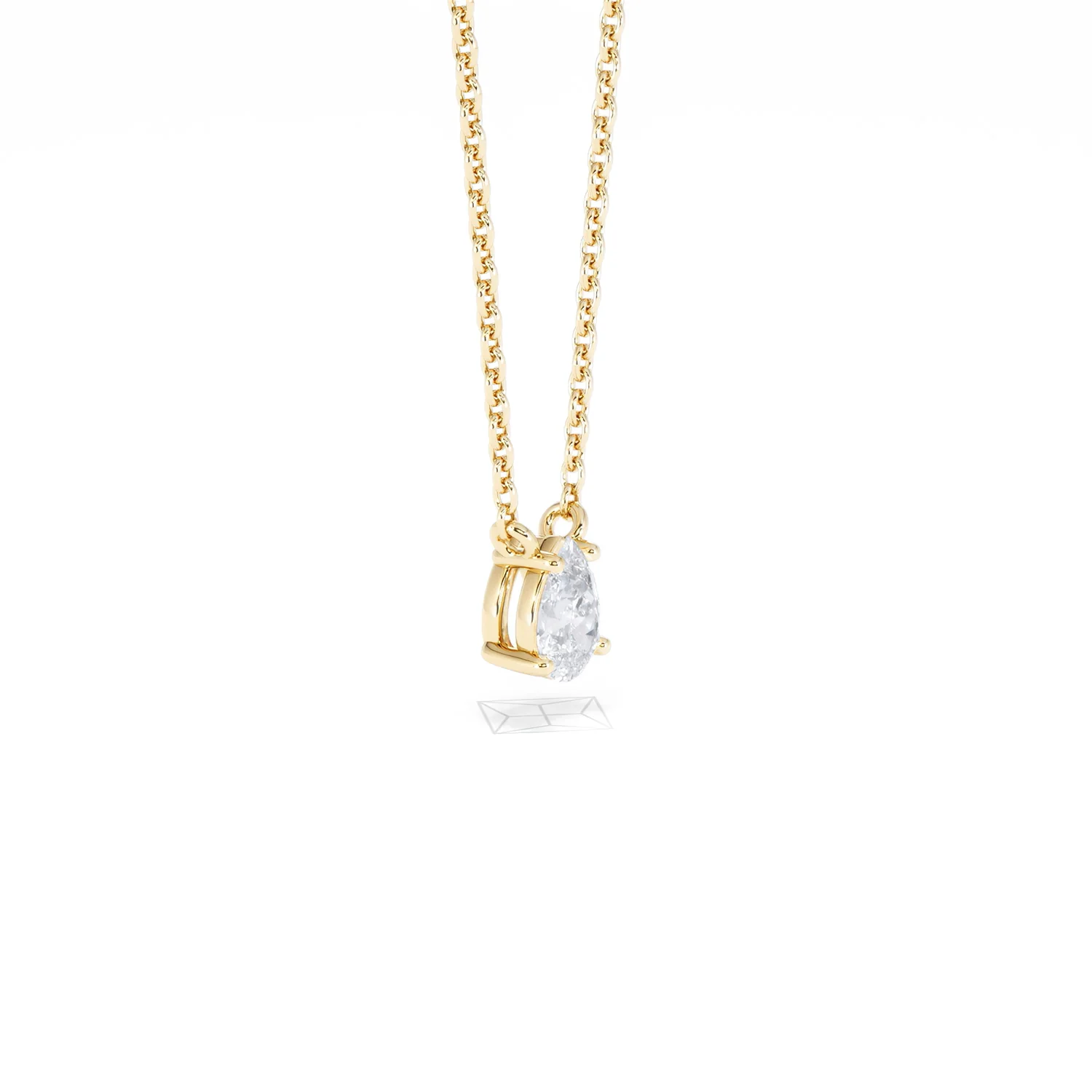 Wanderlust Floating Pear Cut Lab Diamond Solitaire Necklace 0.33ct H/SI in 18K Gold Vermeil - Image 22