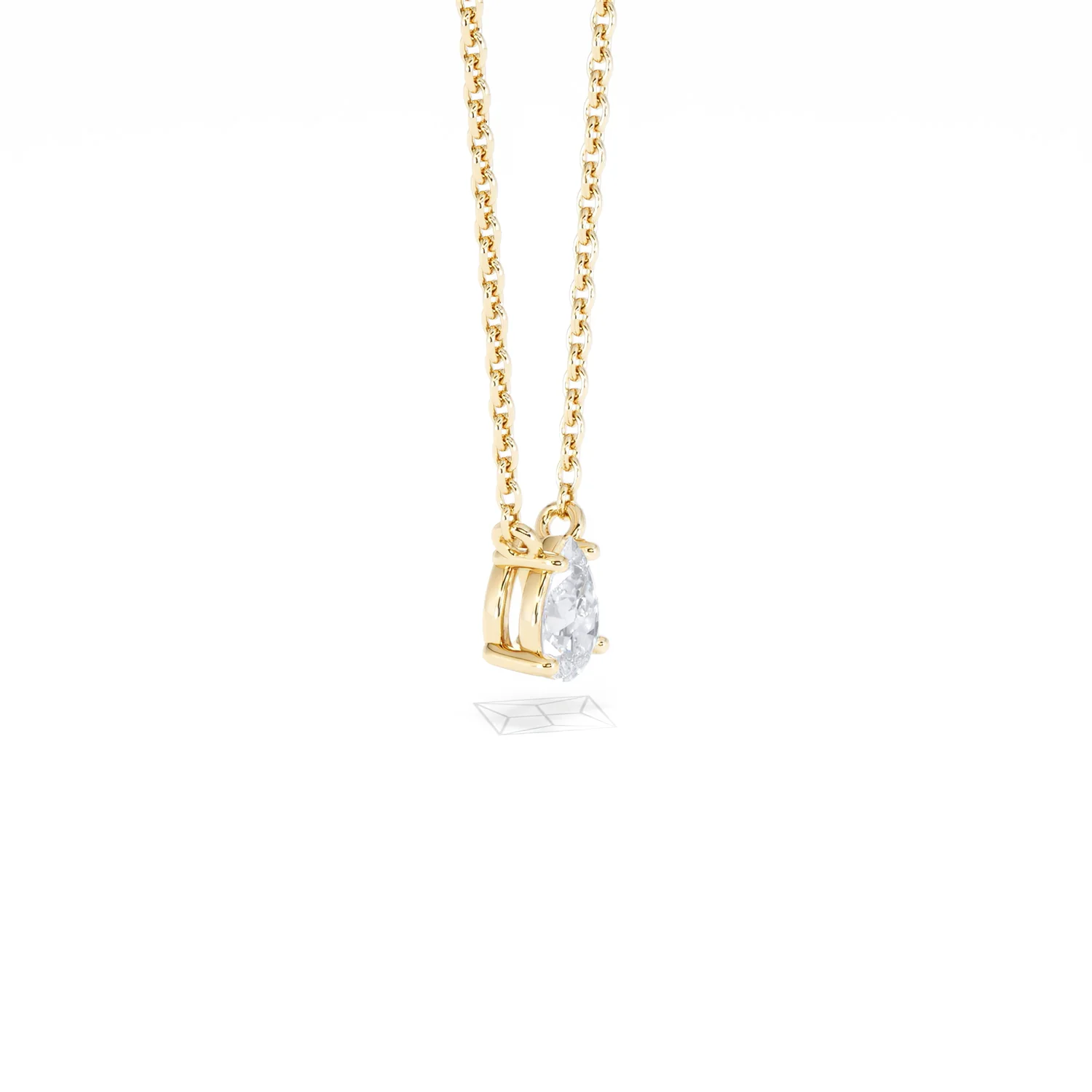 Wanderlust Floating Pear Cut Lab Diamond Solitaire Necklace 0.33ct H/SI in 18K Gold Vermeil - Image 23