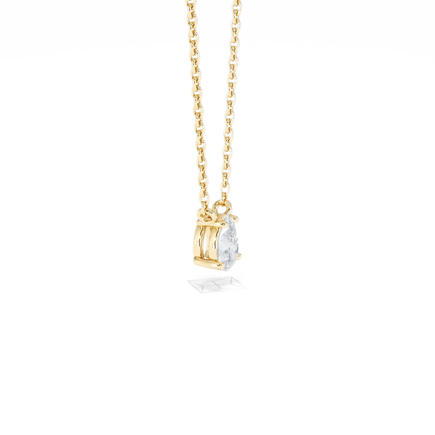 Wanderlust Floating Pear Cut Lab Diamond Solitaire Necklace 0.33ct H/SI in 18K Gold Vermeil - Image 24