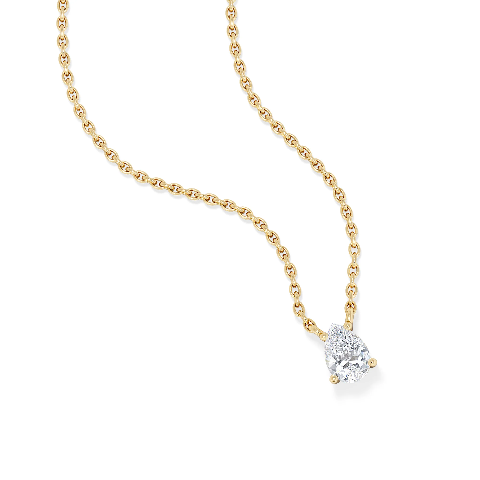 Wanderlust Floating Pear Cut Lab Diamond Solitaire Necklace 0.33ct H/SI in 18K Gold Vermeil - Image 3