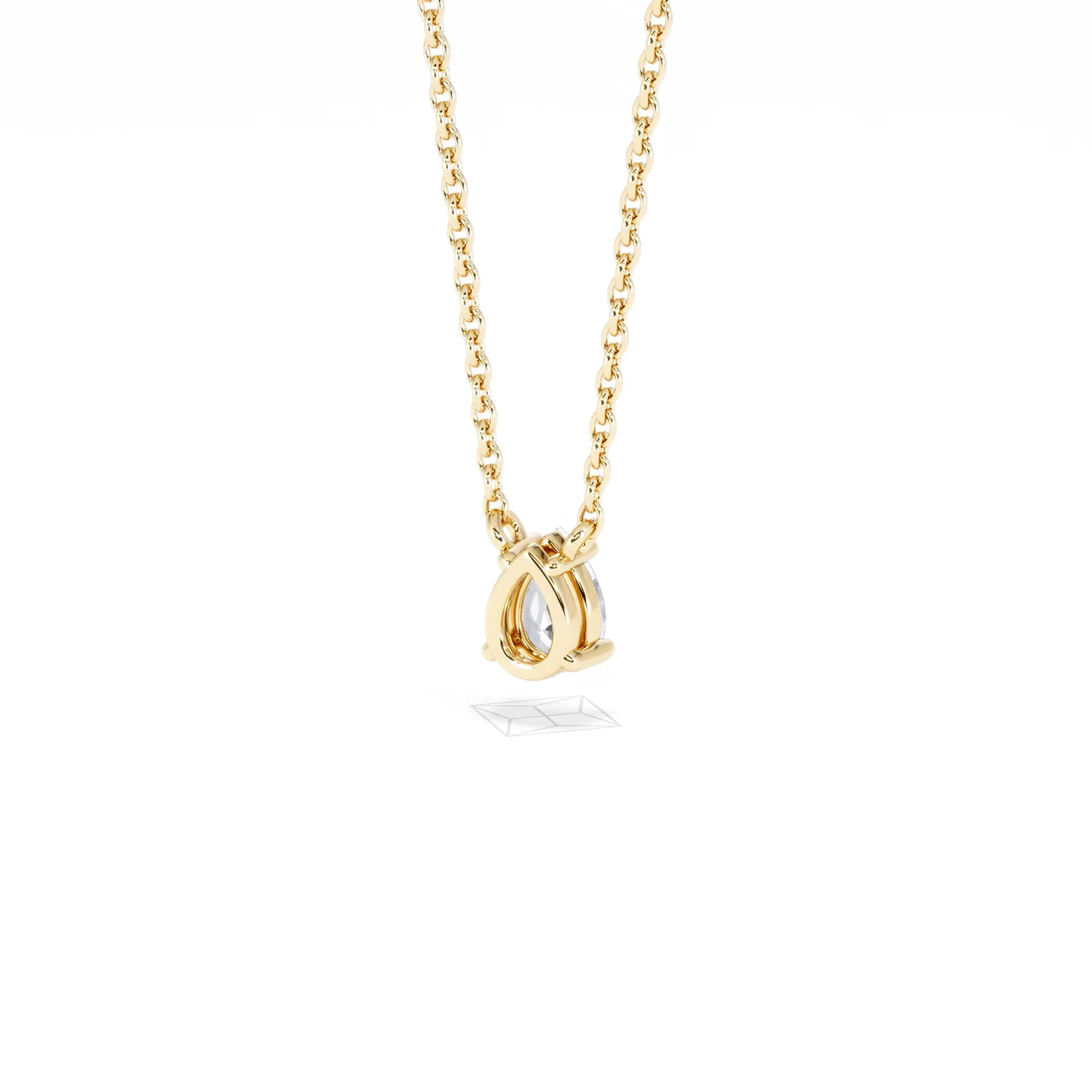 Wanderlust Floating Pear Cut Lab Diamond Solitaire Necklace 0.33ct H/SI in 18K Gold Vermeil - Image 44