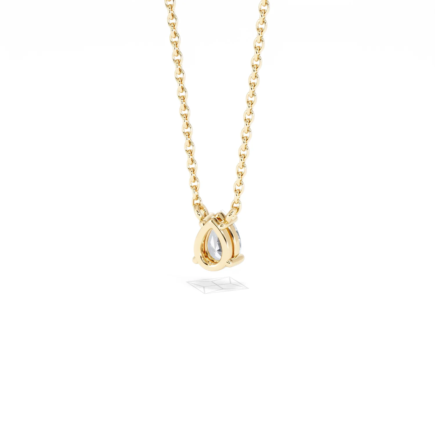 Wanderlust Floating Pear Cut Lab Diamond Solitaire Necklace 0.33ct H/SI in 18K Gold Vermeil - Image 45