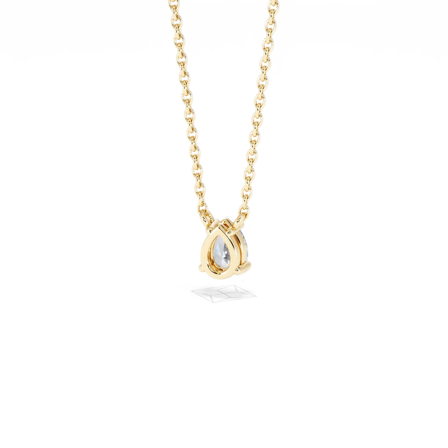 Wanderlust Floating Pear Cut Lab Diamond Solitaire Necklace 0.33ct H/SI in 18K Gold Vermeil - Image 46