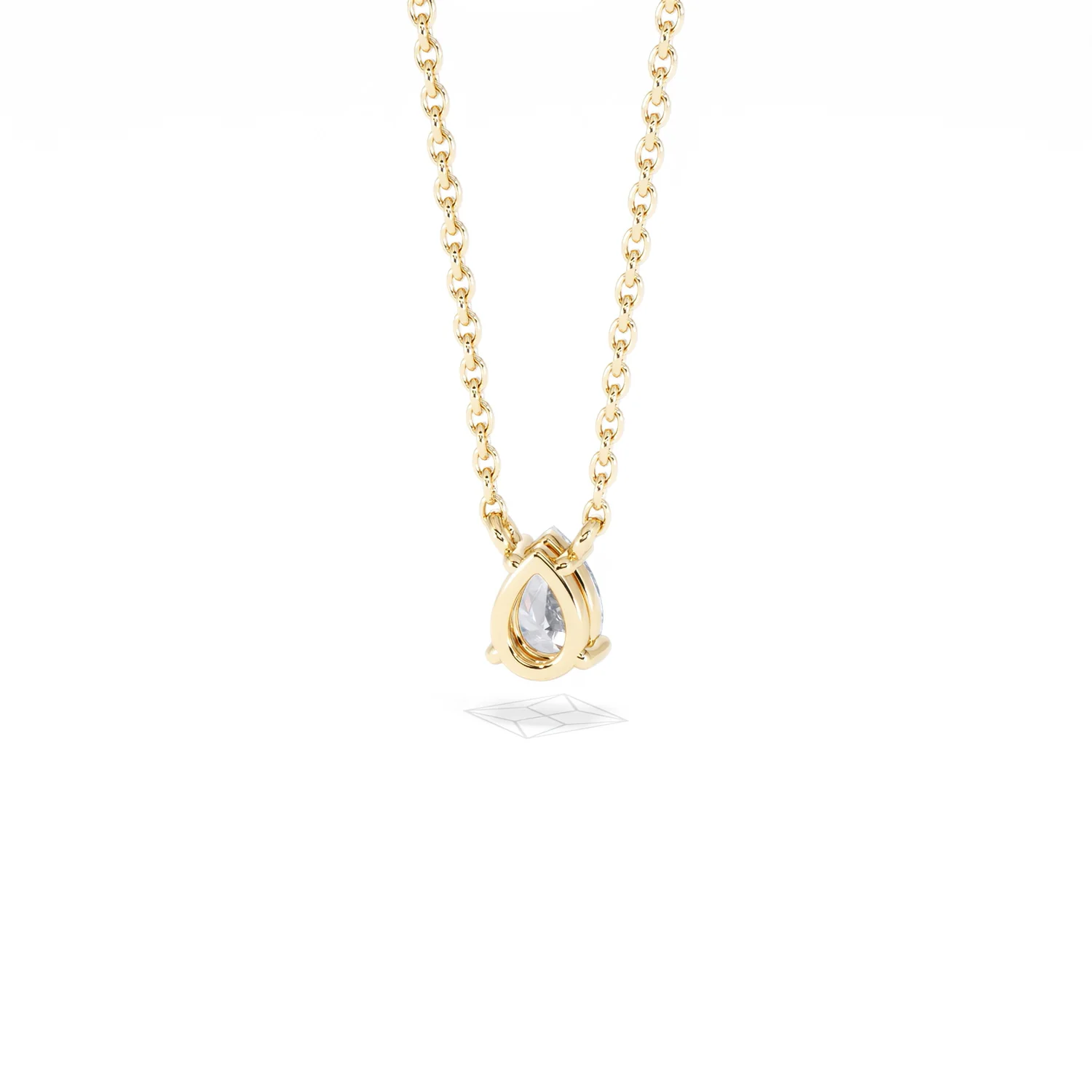 Wanderlust Floating Pear Cut Lab Diamond Solitaire Necklace 0.33ct H/SI in 18K Gold Vermeil - Image 47