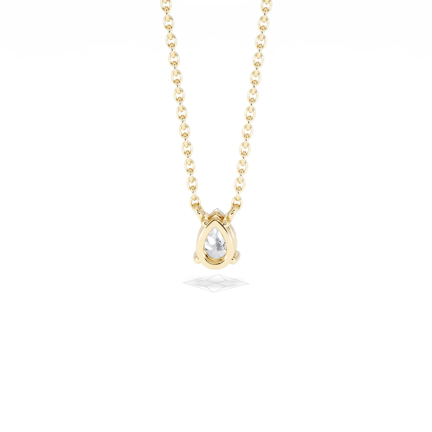 Wanderlust Floating Pear Cut Lab Diamond Solitaire Necklace 0.33ct H/SI in 18K Gold Vermeil - Image 49