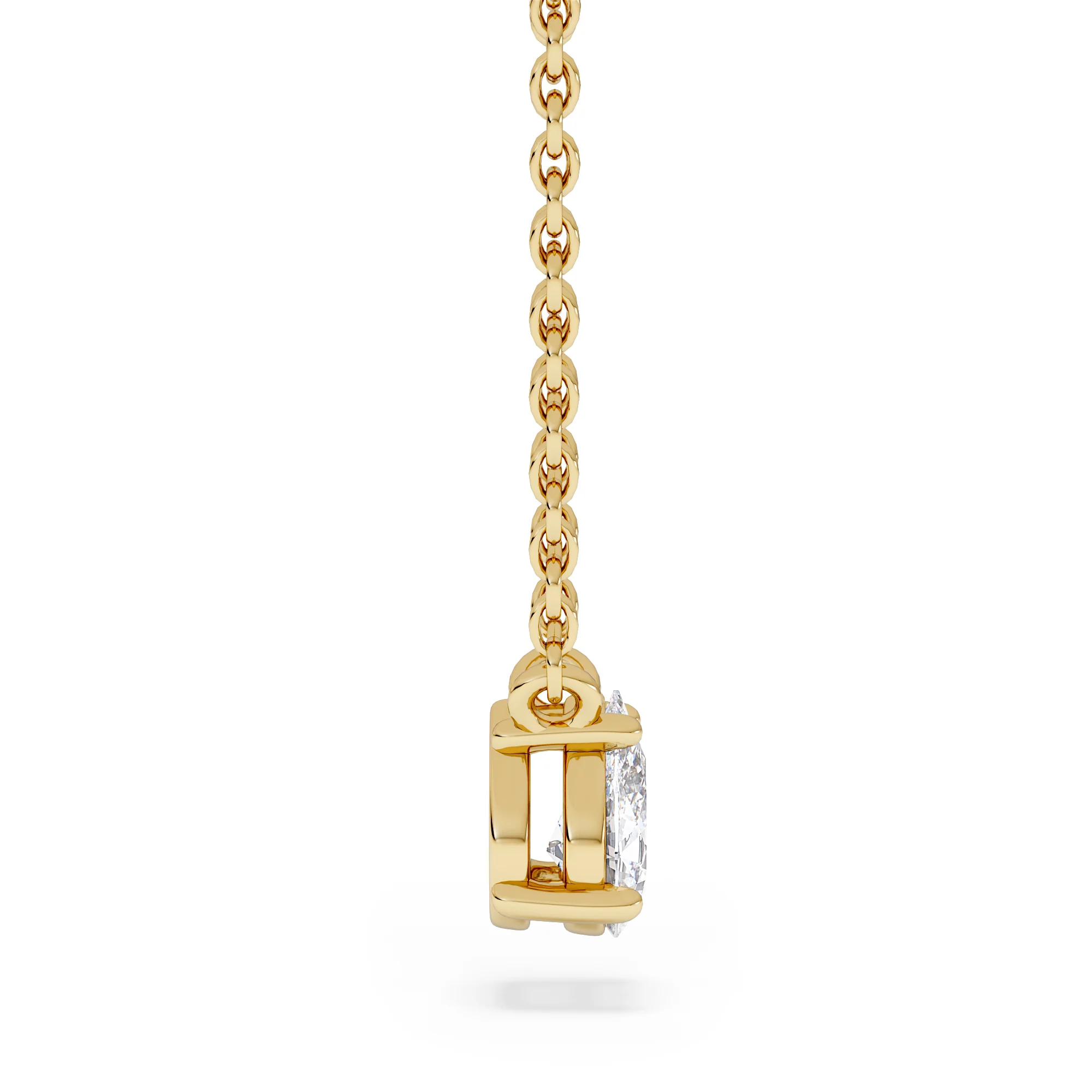 Wanderlust Floating Pear Cut Lab Diamond Solitaire Necklace 0.33ct H/SI in 18K Gold Vermeil - Image 5