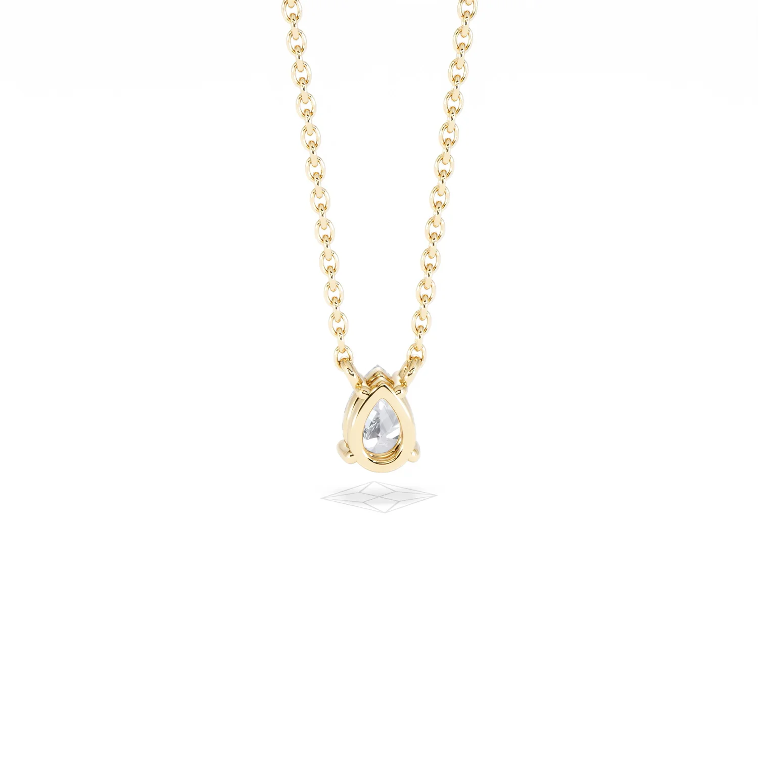 Wanderlust Floating Pear Cut Lab Diamond Solitaire Necklace 0.33ct H/SI in 18K Gold Vermeil - Image 51