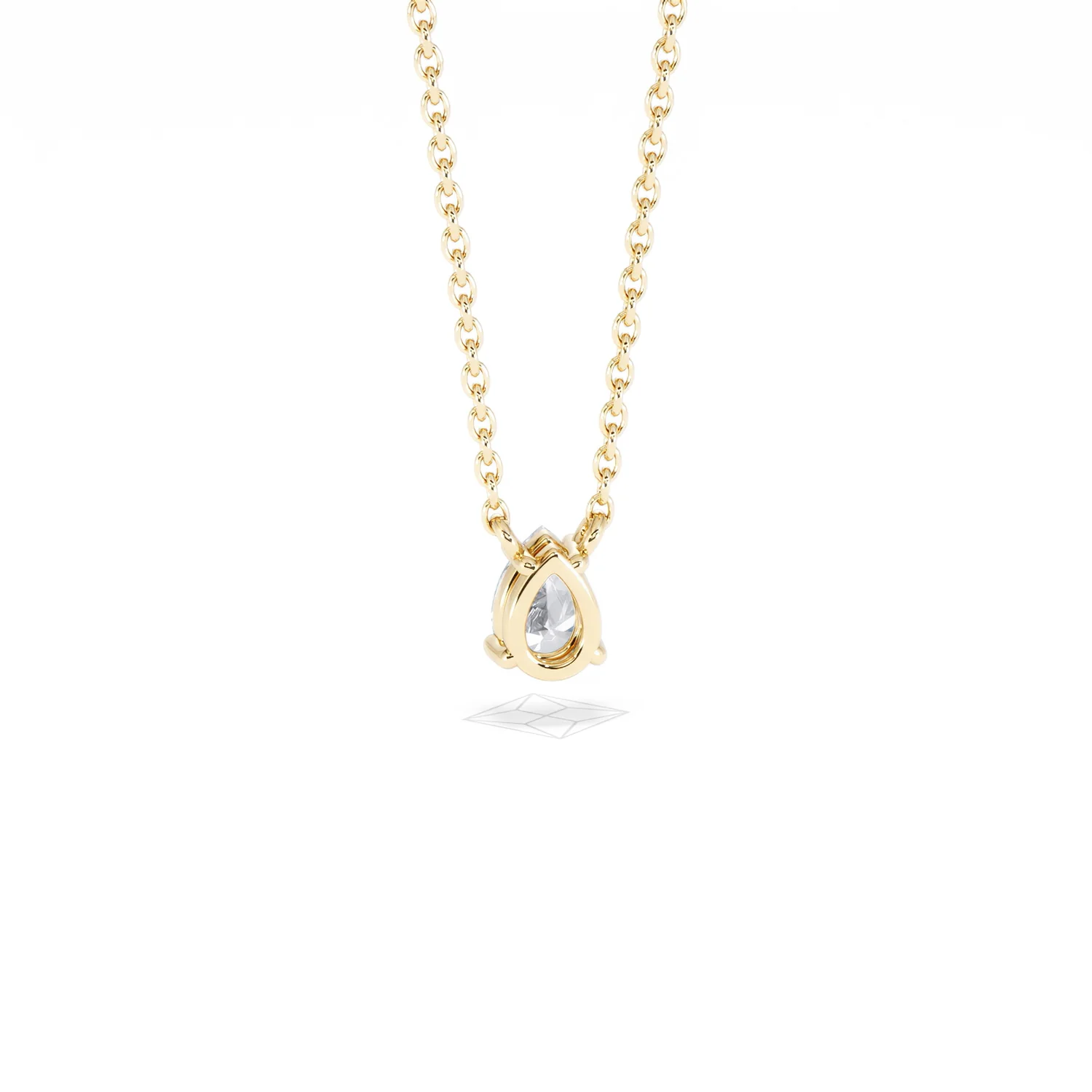 Wanderlust Floating Pear Cut Lab Diamond Solitaire Necklace 0.33ct H/SI in 18K Gold Vermeil - Image 52