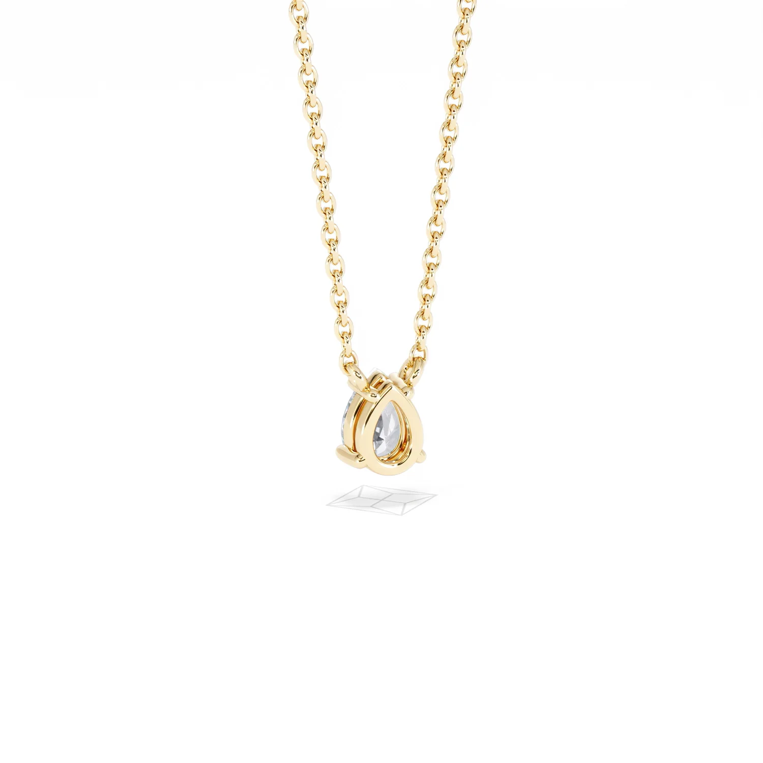 Wanderlust Floating Pear Cut Lab Diamond Solitaire Necklace 0.33ct H/SI in 18K Gold Vermeil - Image 54