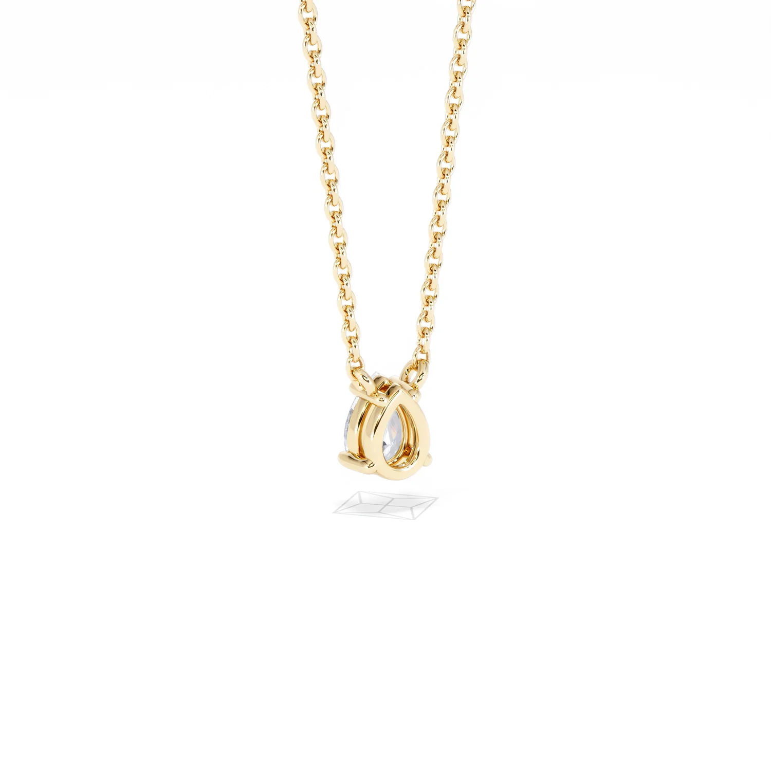 Wanderlust Floating Pear Cut Lab Diamond Solitaire Necklace 0.33ct H/SI in 18K Gold Vermeil - Image 56