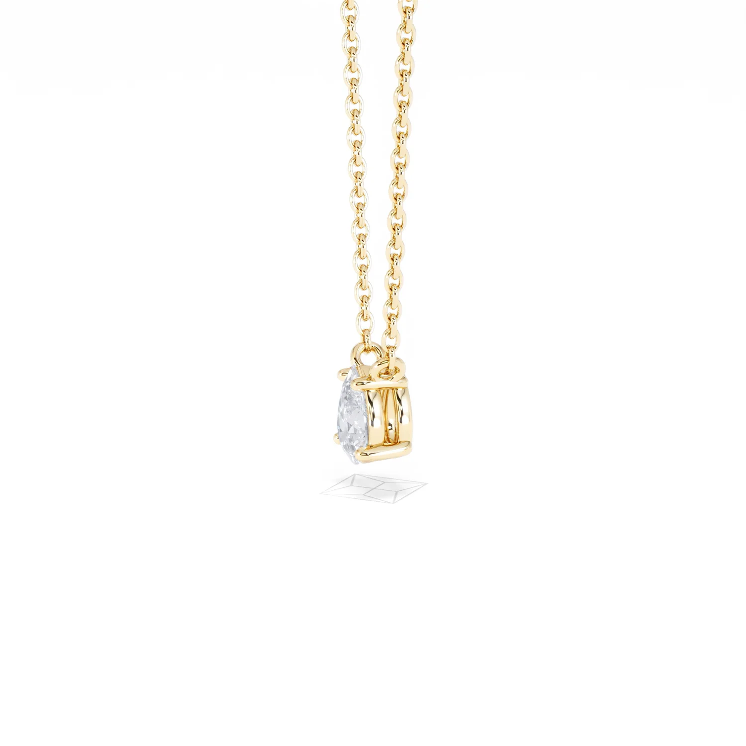 Wanderlust Floating Pear Cut Lab Diamond Solitaire Necklace 0.33ct H/SI in 18K Gold Vermeil - Image 74