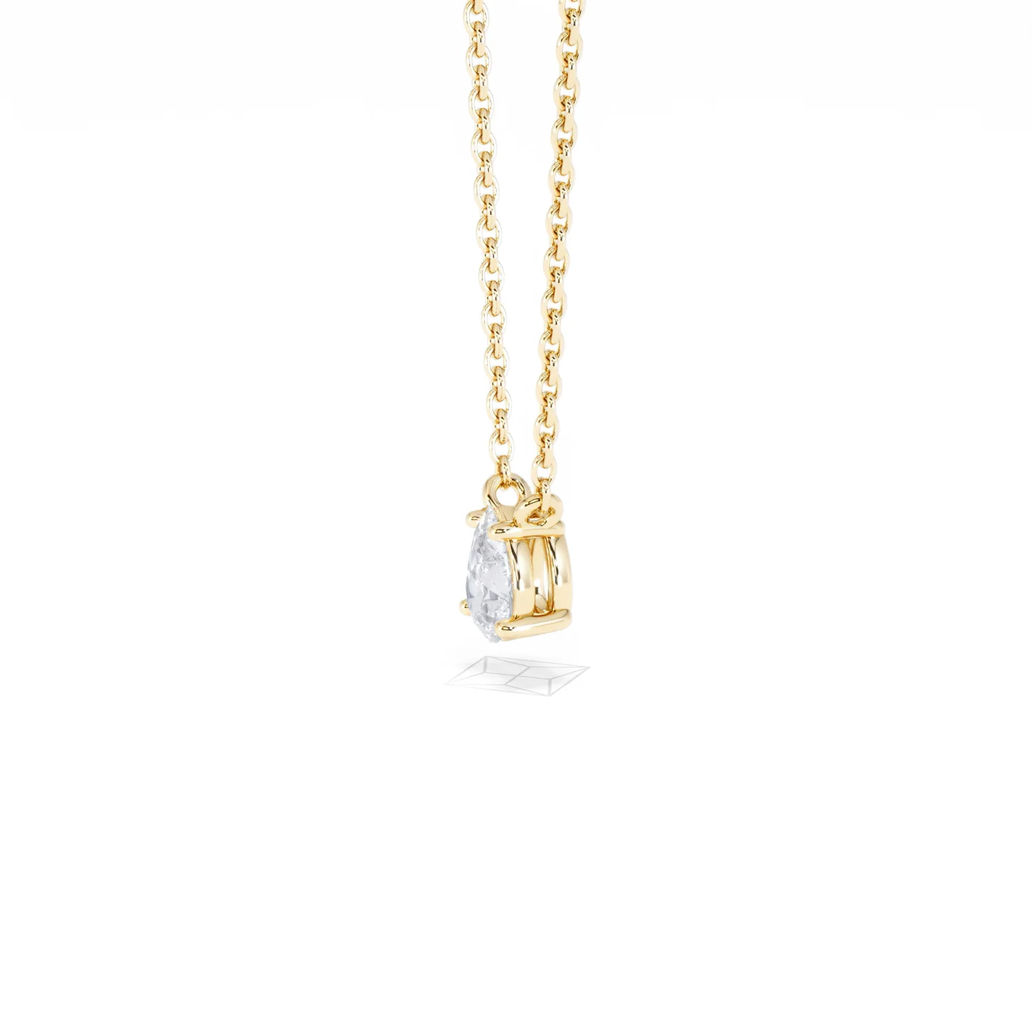 Wanderlust Floating Pear Cut Lab Diamond Solitaire Necklace 0.33ct H/SI in 18K Gold Vermeil - Image 75