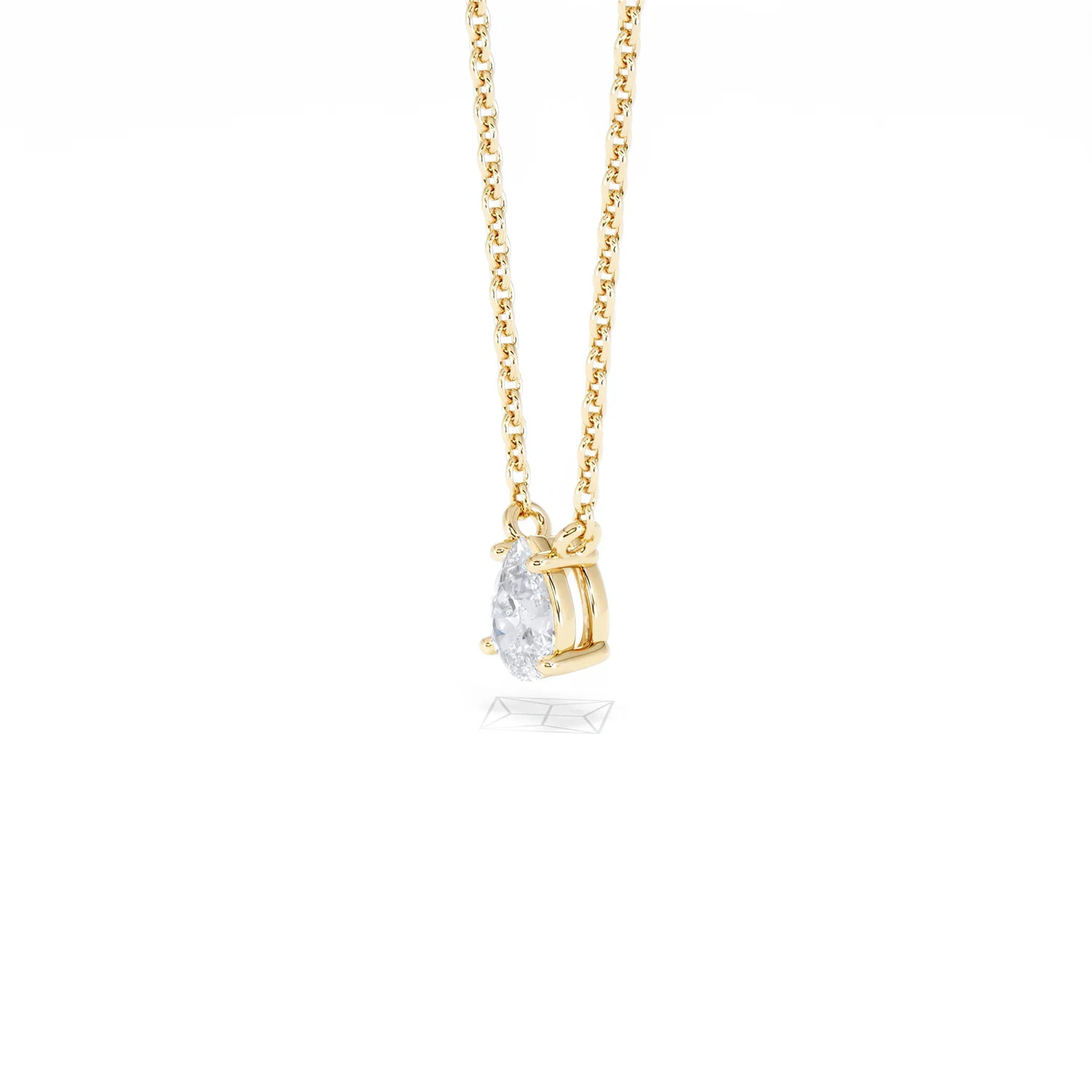 Wanderlust Floating Pear Cut Lab Diamond Solitaire Necklace 0.33ct H/SI in 18K Gold Vermeil - Image 78