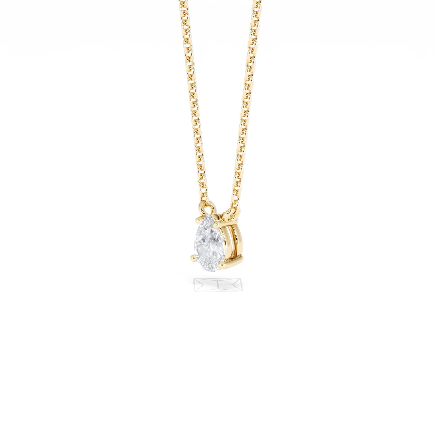 Wanderlust Floating Pear Cut Lab Diamond Solitaire Necklace 0.33ct H/SI in 18K Gold Vermeil - Image 80