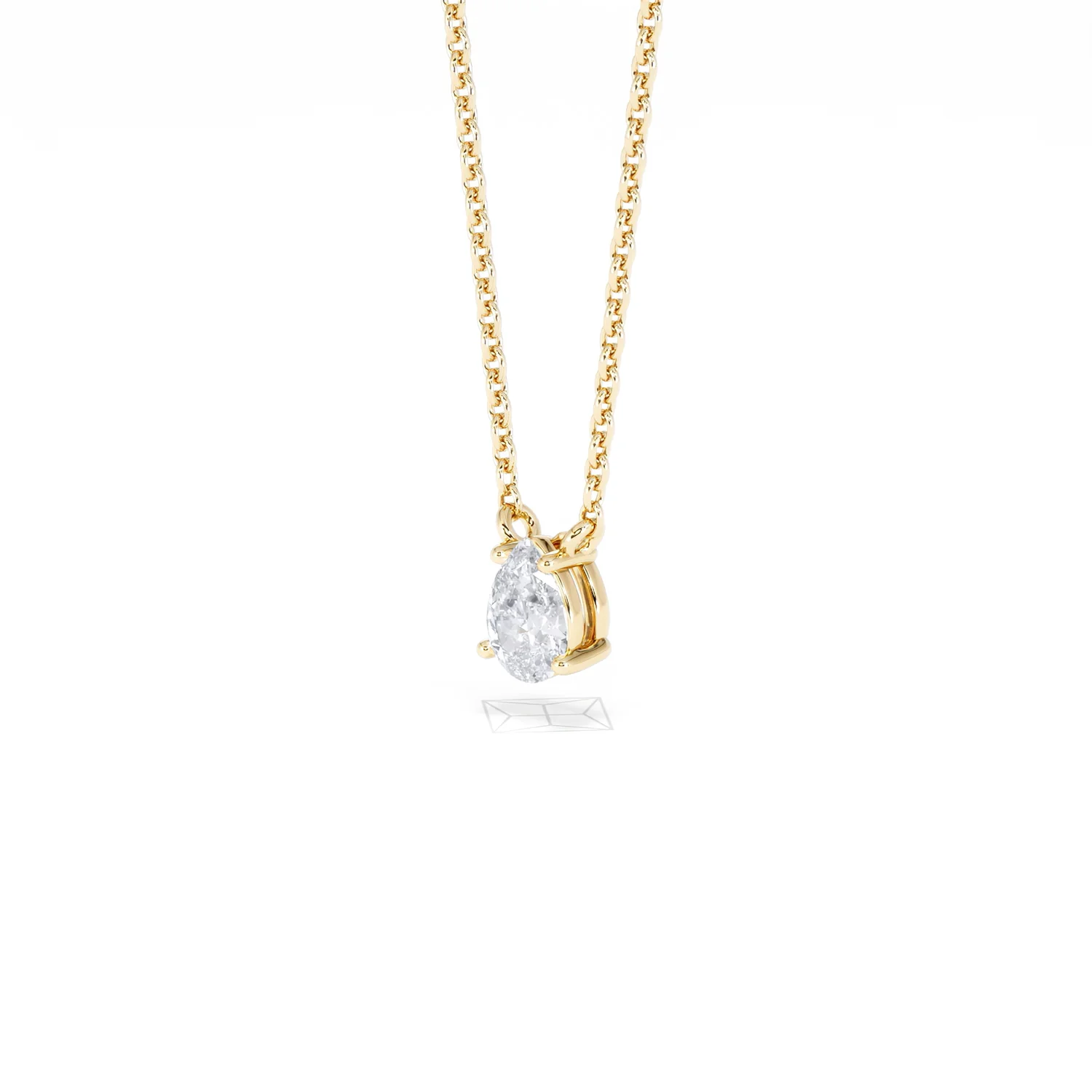 Wanderlust Floating Pear Cut Lab Diamond Solitaire Necklace 0.33ct H/SI in 18K Gold Vermeil - Image 81
