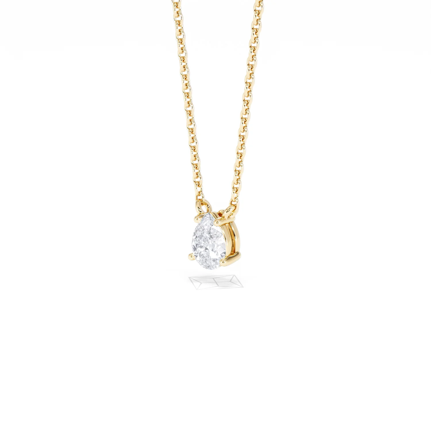 Wanderlust Floating Pear Cut Lab Diamond Solitaire Necklace 0.33ct H/SI in 18K Gold Vermeil - Image 82