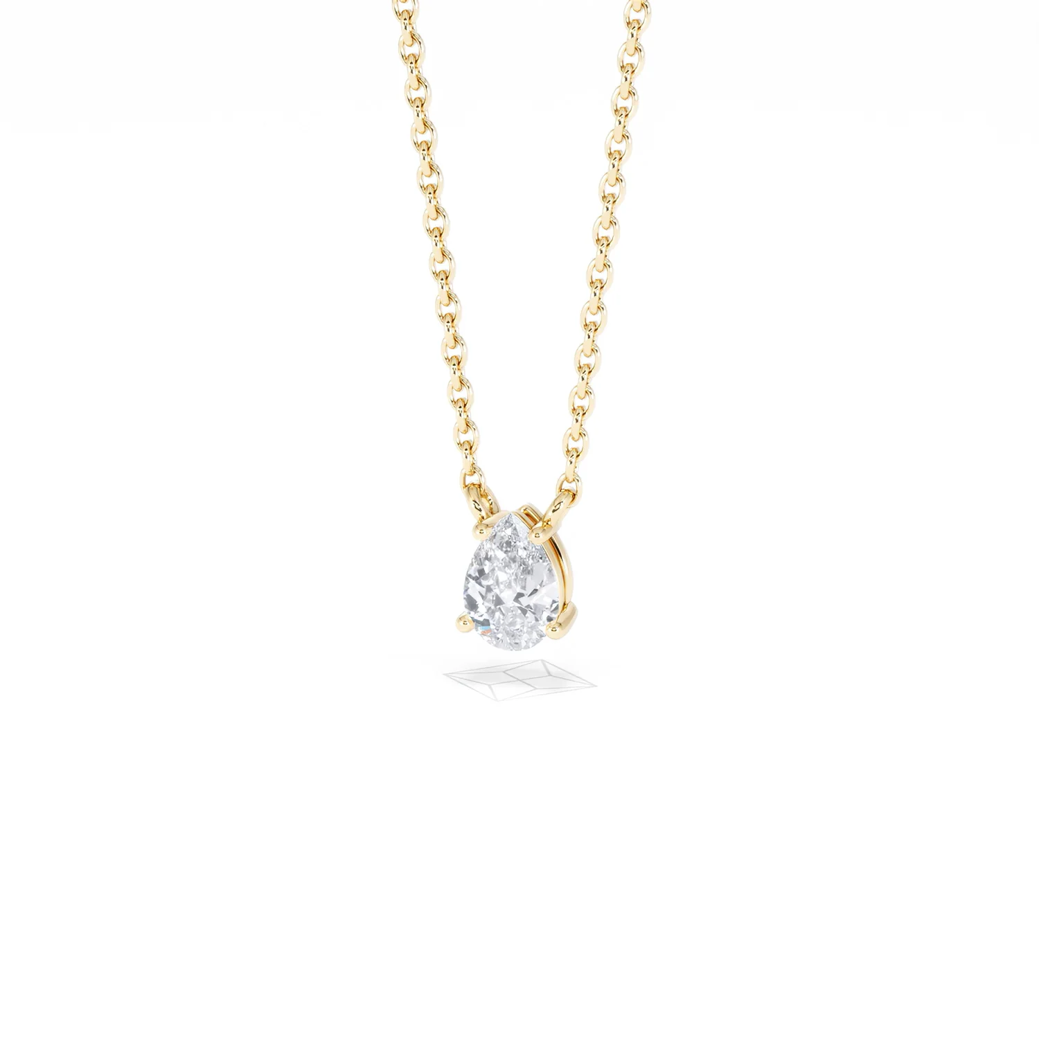 Wanderlust Floating Pear Cut Lab Diamond Solitaire Necklace 0.33ct H/SI in 18K Gold Vermeil - Image 86