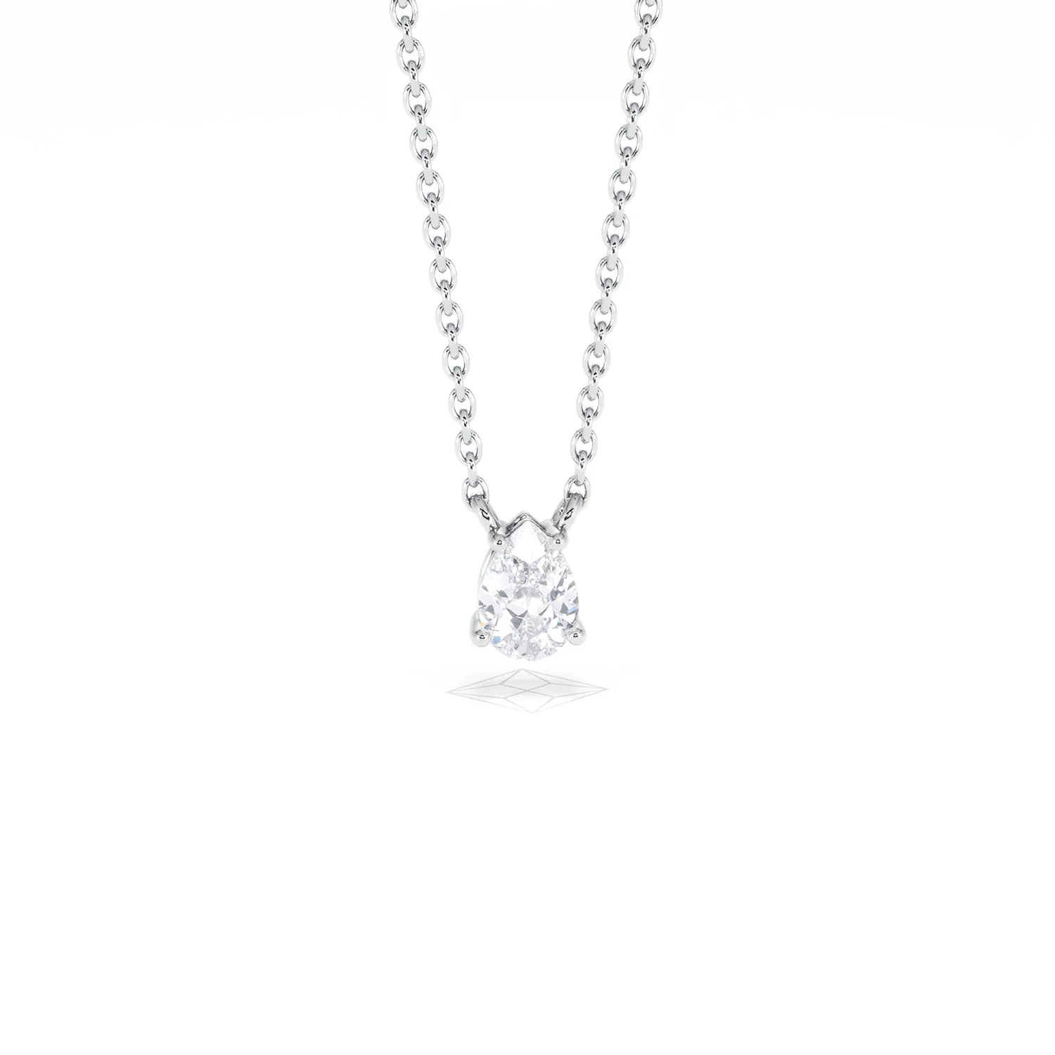 Wanderlust Floating Pear Cut Lab Diamond Solitaire Necklace 0.33ct H/SI in 925 Silver - Image 10