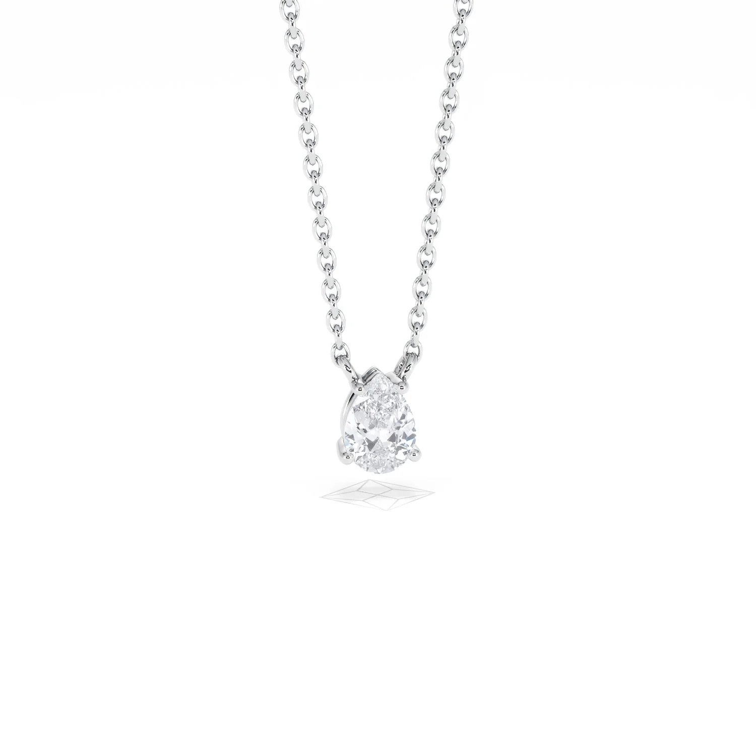 Wanderlust Floating Pear Cut Lab Diamond Solitaire Necklace 0.33ct H/SI in 925 Silver - Image 11