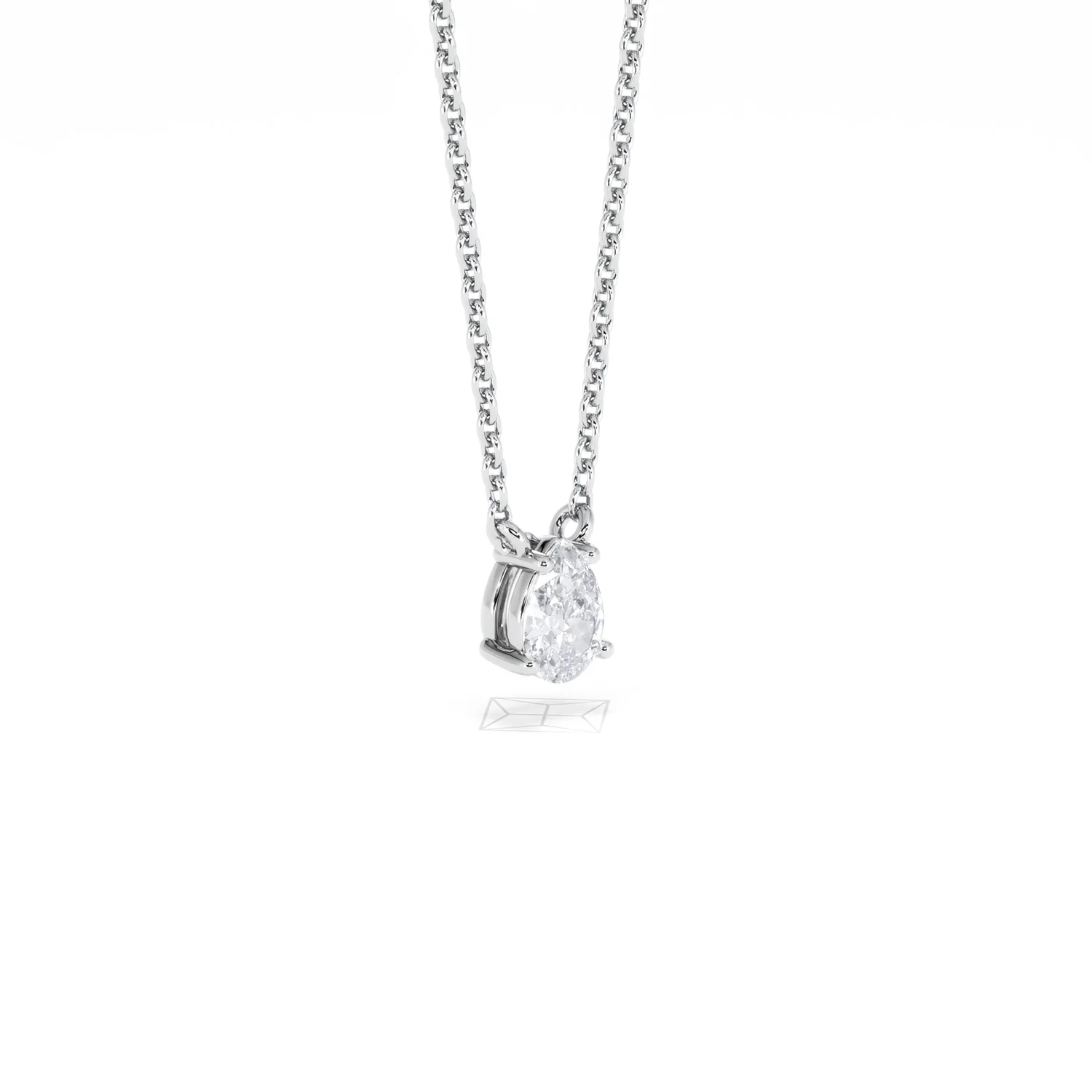 Wanderlust Floating Pear Cut Lab Diamond Solitaire Necklace 0.33ct H/SI in 925 Silver - Image 18
