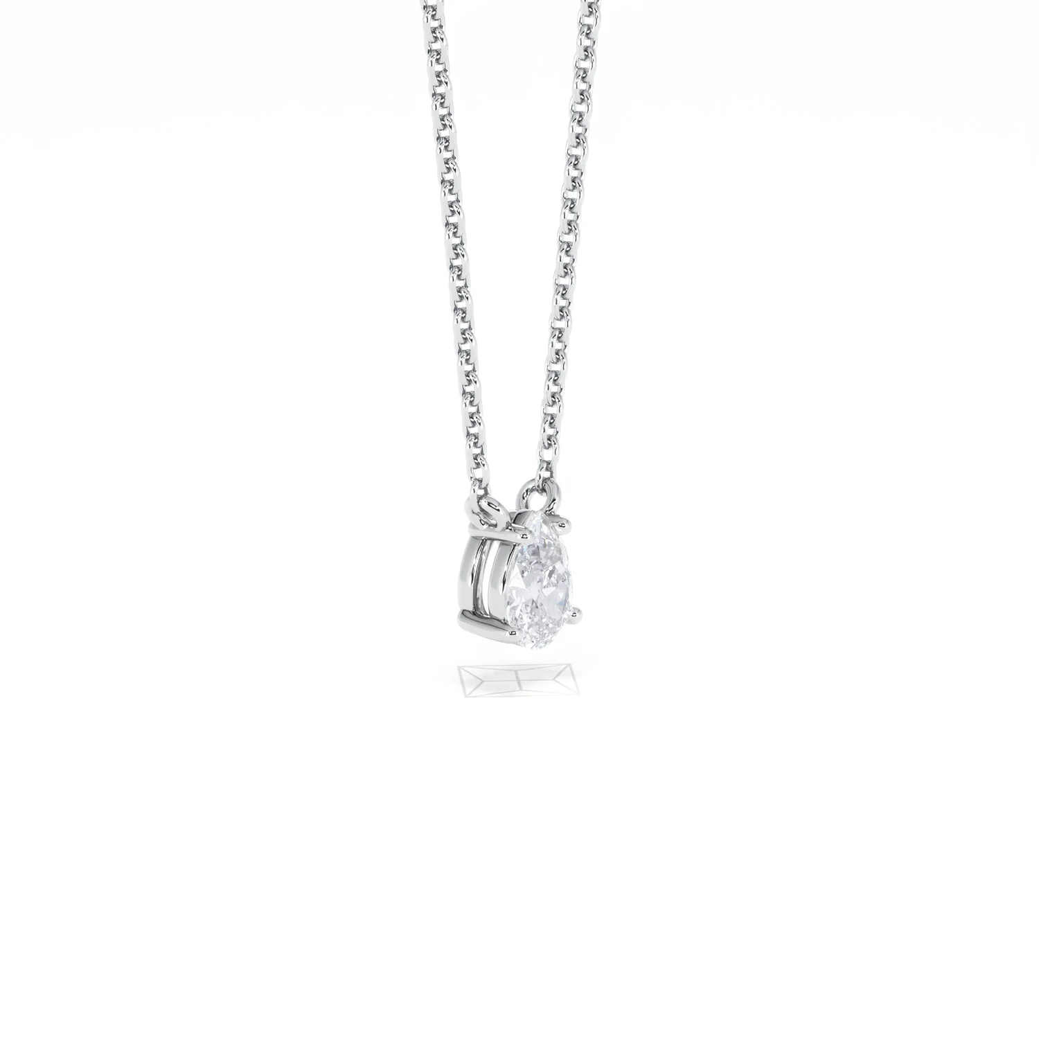 Wanderlust Floating Pear Cut Lab Diamond Solitaire Necklace 0.33ct H/SI in 925 Silver - Image 20
