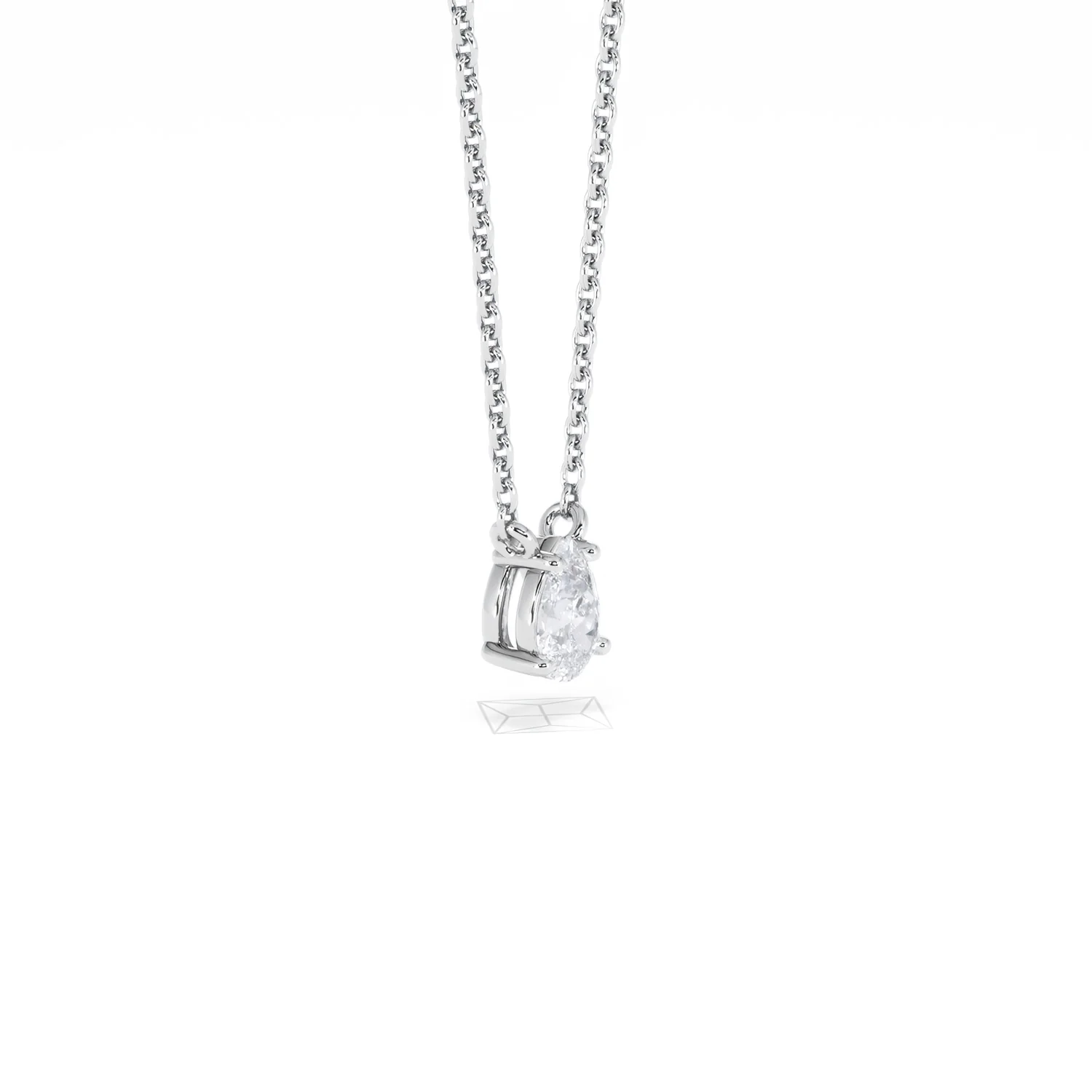 Wanderlust Floating Pear Cut Lab Diamond Solitaire Necklace 0.33ct H/SI in 925 Silver - Image 21