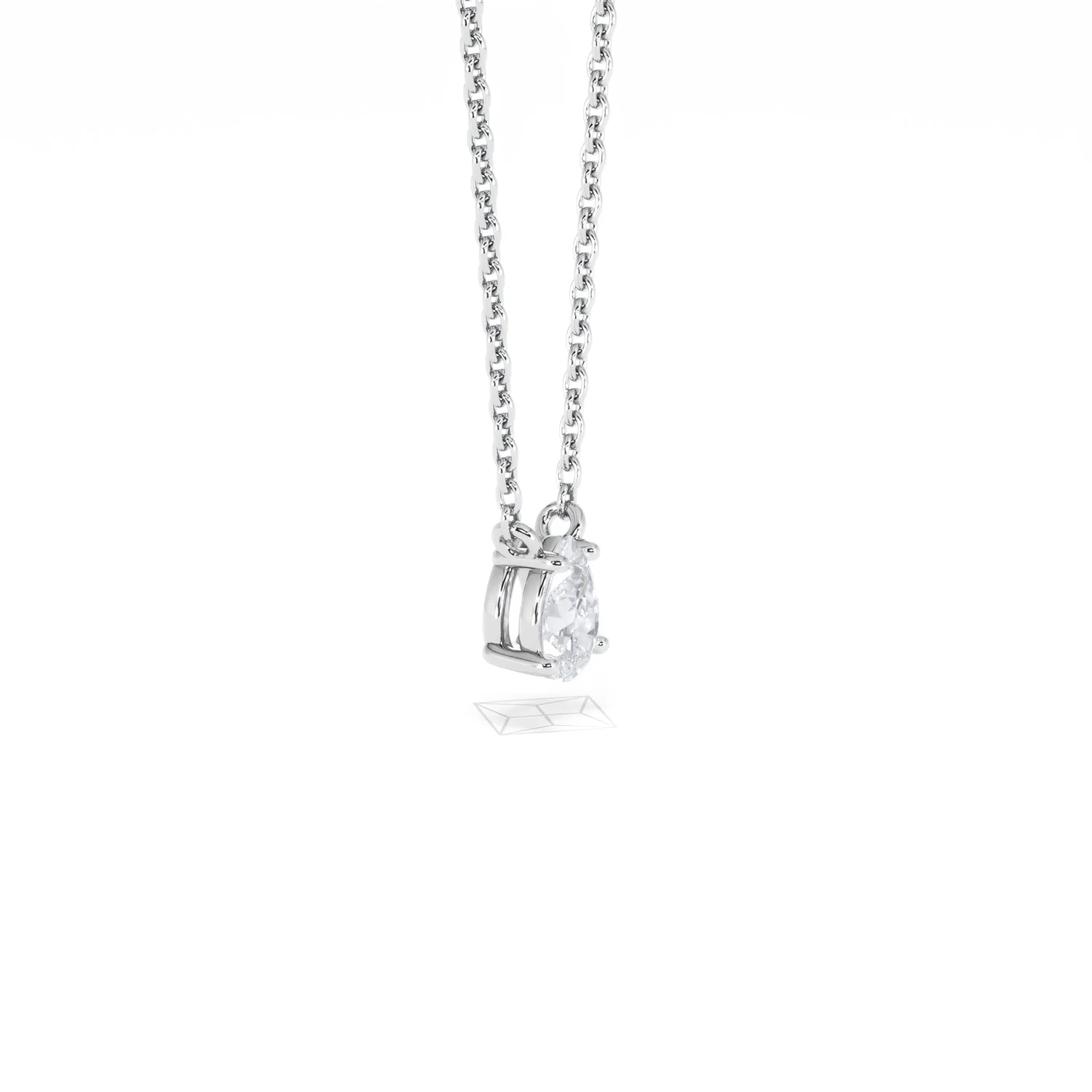 Wanderlust Floating Pear Cut Lab Diamond Solitaire Necklace 0.33ct H/SI in 925 Silver - Image 22