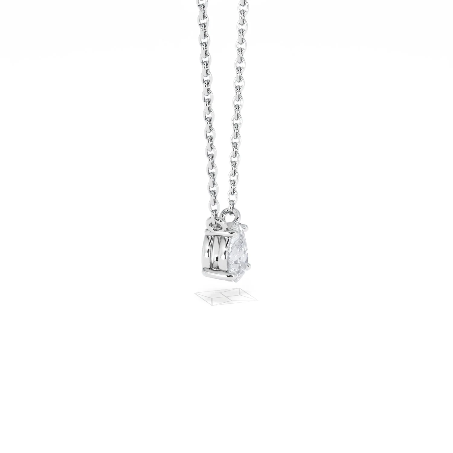 Wanderlust Floating Pear Cut Lab Diamond Solitaire Necklace 0.33ct H/SI in 925 Silver - Image 24