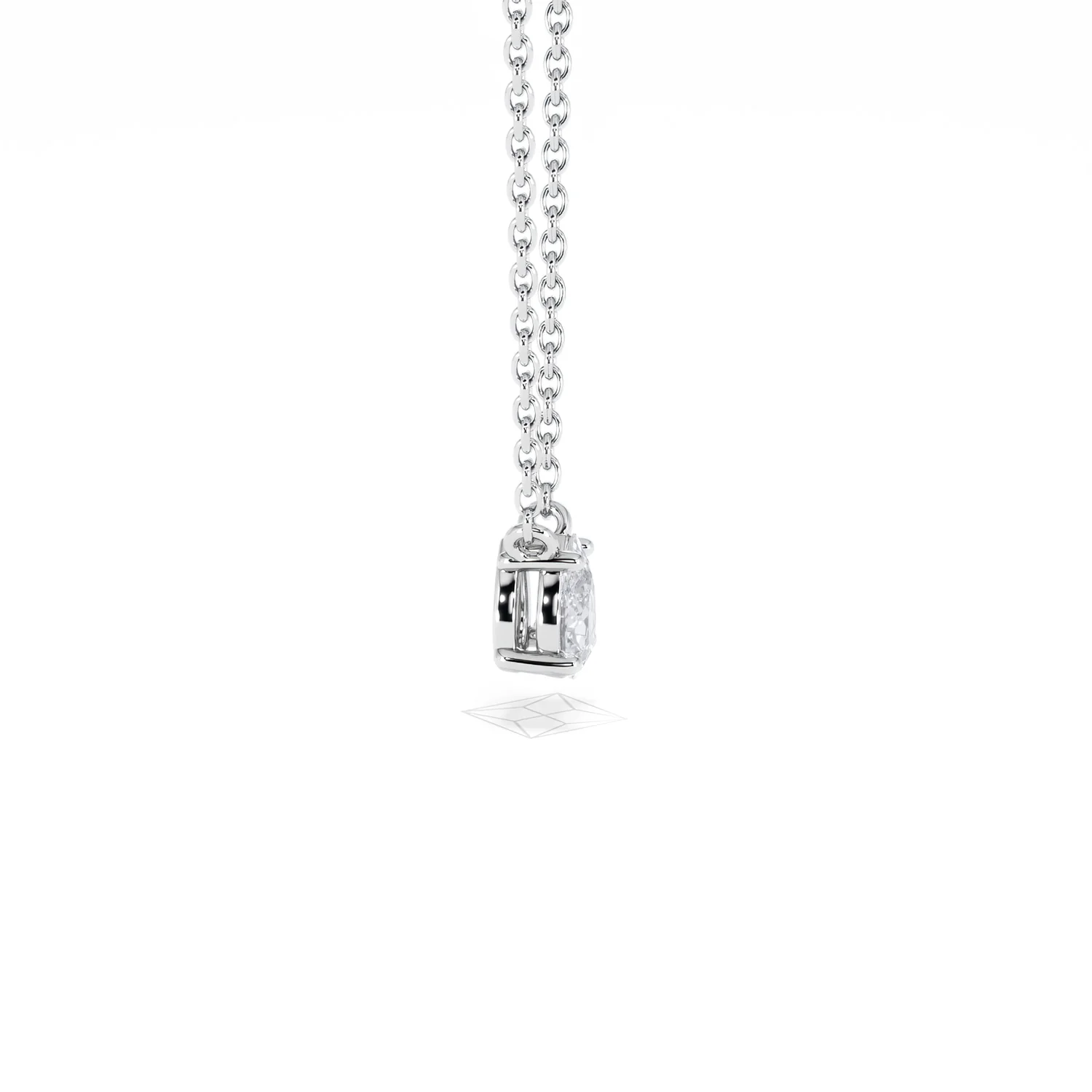 Wanderlust Floating Pear Cut Lab Diamond Solitaire Necklace 0.33ct H/SI in 925 Silver - Image 27