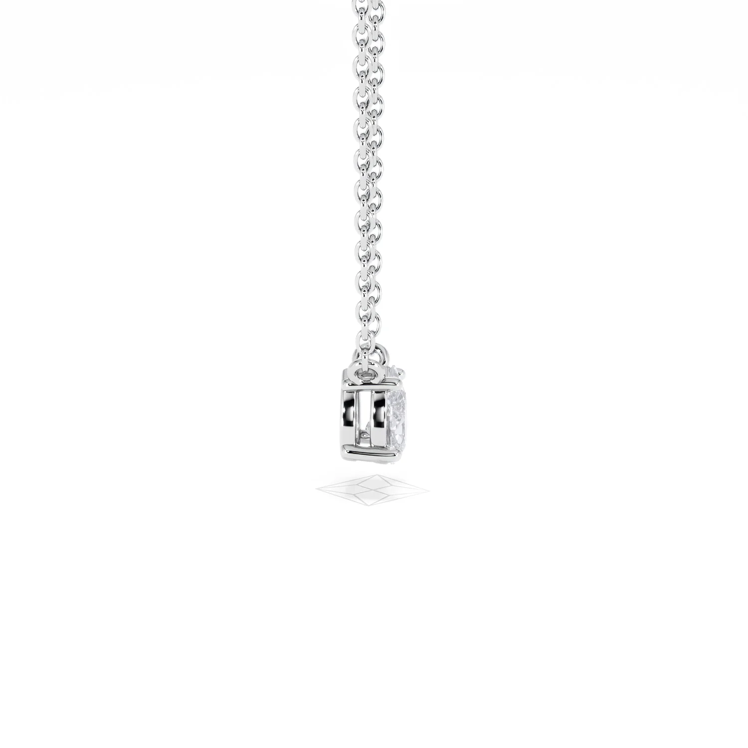 Wanderlust Floating Pear Cut Lab Diamond Solitaire Necklace 0.33ct H/SI in 925 Silver - Image 28