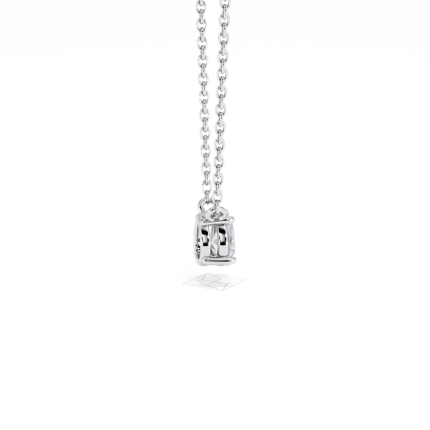 Wanderlust Floating Pear Cut Lab Diamond Solitaire Necklace 0.33ct H/SI in 925 Silver - Image 32