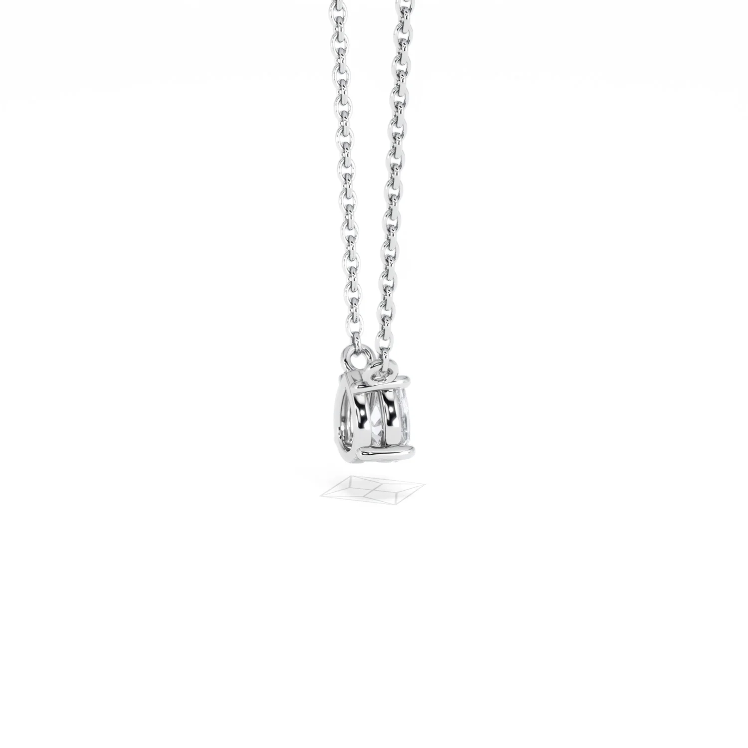 Wanderlust Floating Pear Cut Lab Diamond Solitaire Necklace 0.33ct H/SI in 925 Silver - Image 34