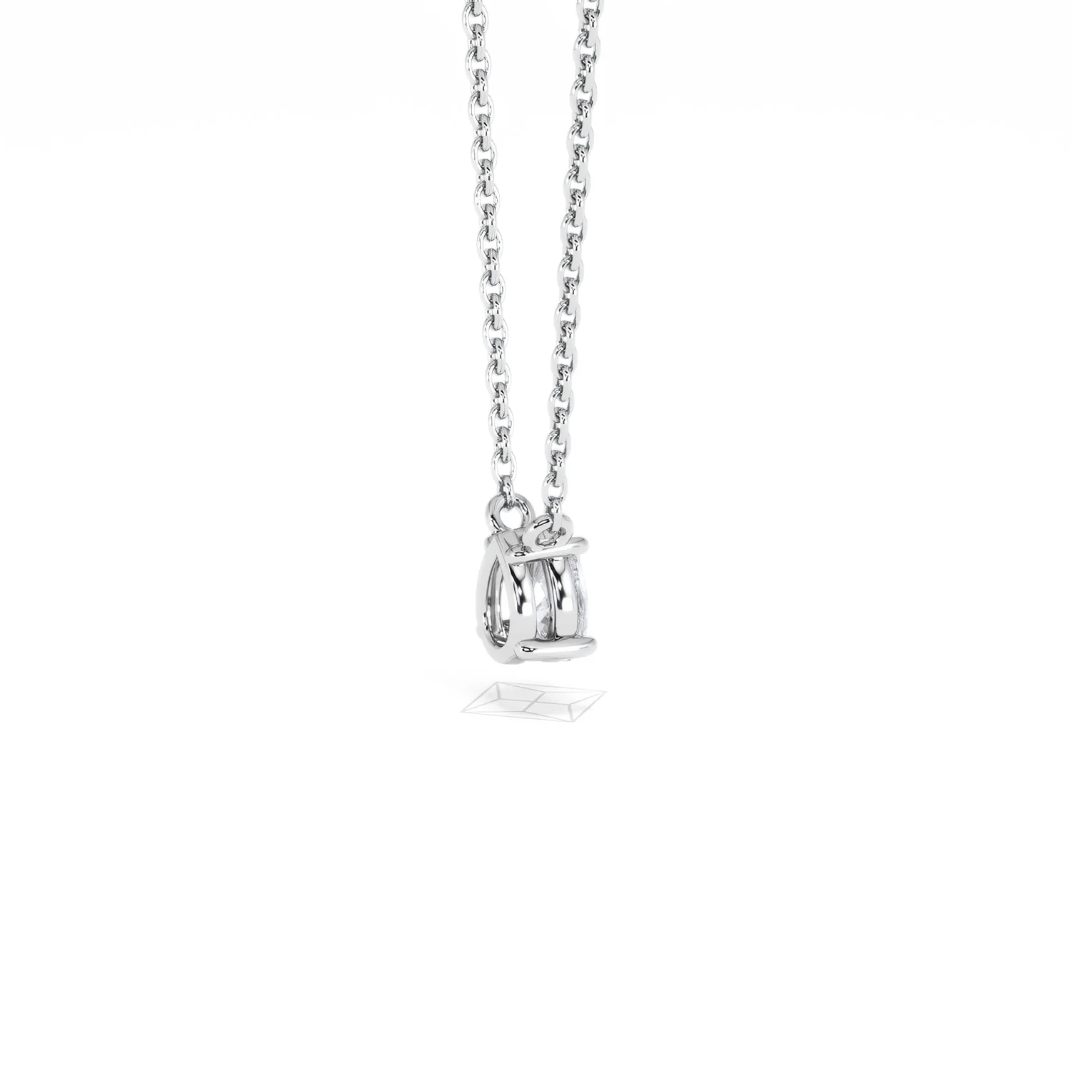 Wanderlust Floating Pear Cut Lab Diamond Solitaire Necklace 0.33ct H/SI in 925 Silver - Image 35