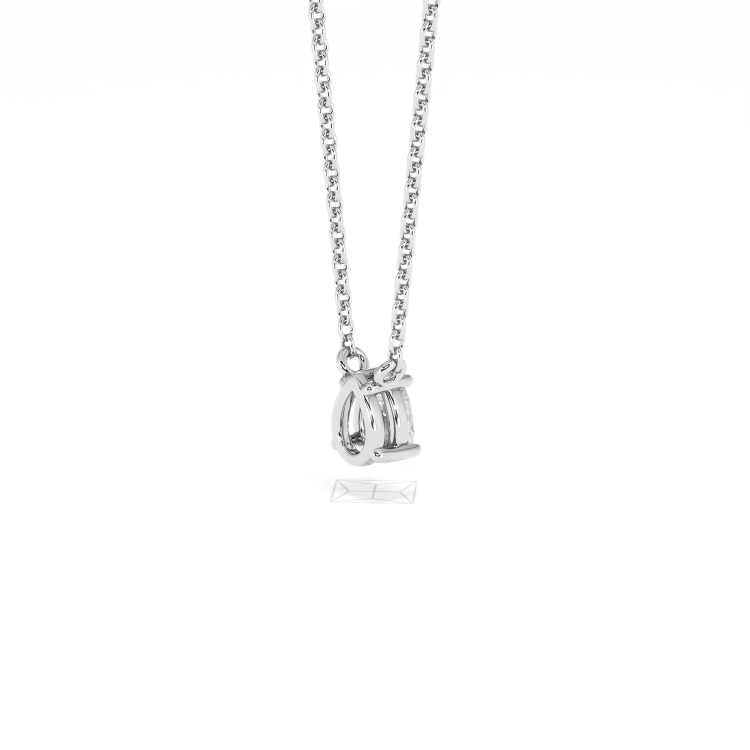 Wanderlust Floating Pear Cut Lab Diamond Solitaire Necklace 0.33ct H/SI in 925 Silver - Image 38