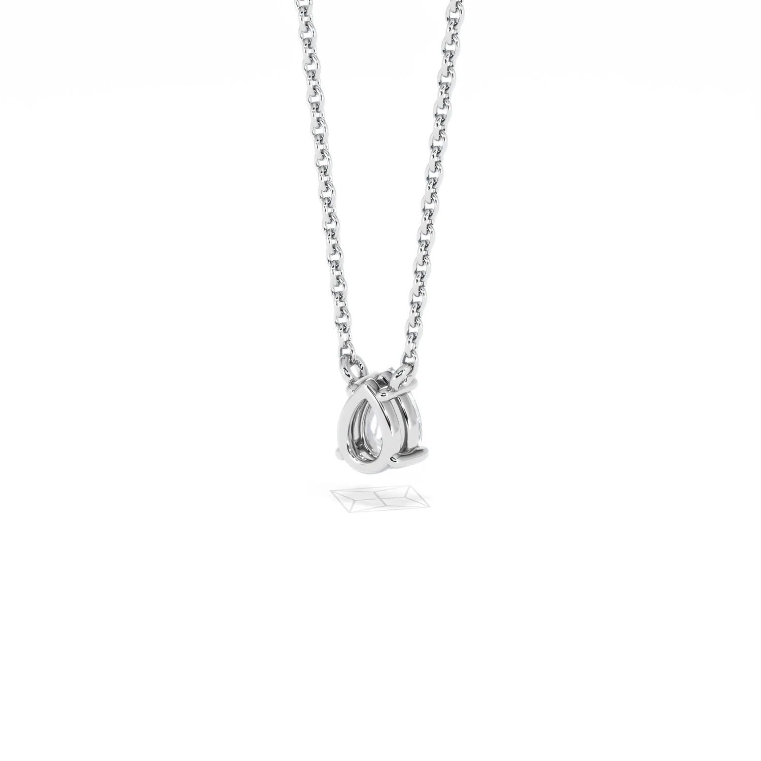 Wanderlust Floating Pear Cut Lab Diamond Solitaire Necklace 0.33ct H/SI in 925 Silver - Image 42