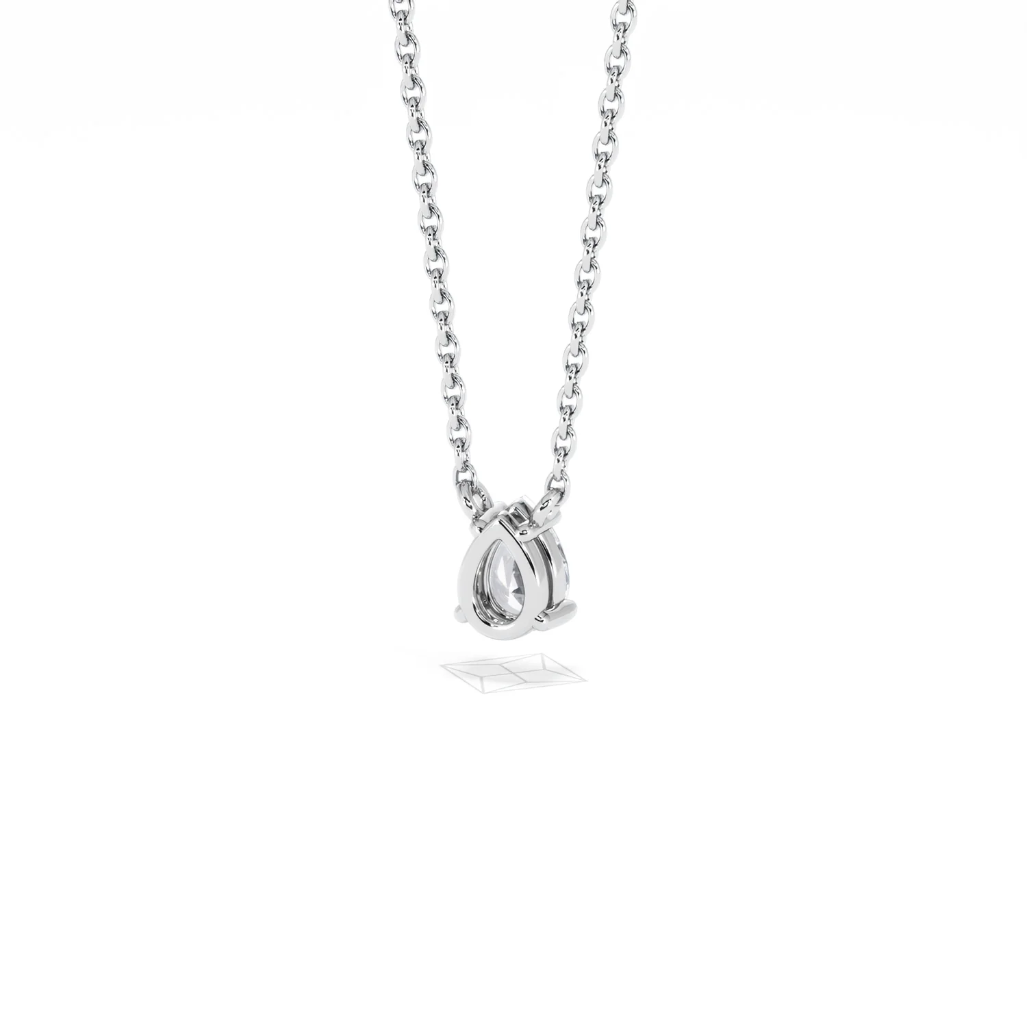 Wanderlust Floating Pear Cut Lab Diamond Solitaire Necklace 0.33ct H/SI in 925 Silver - Image 44