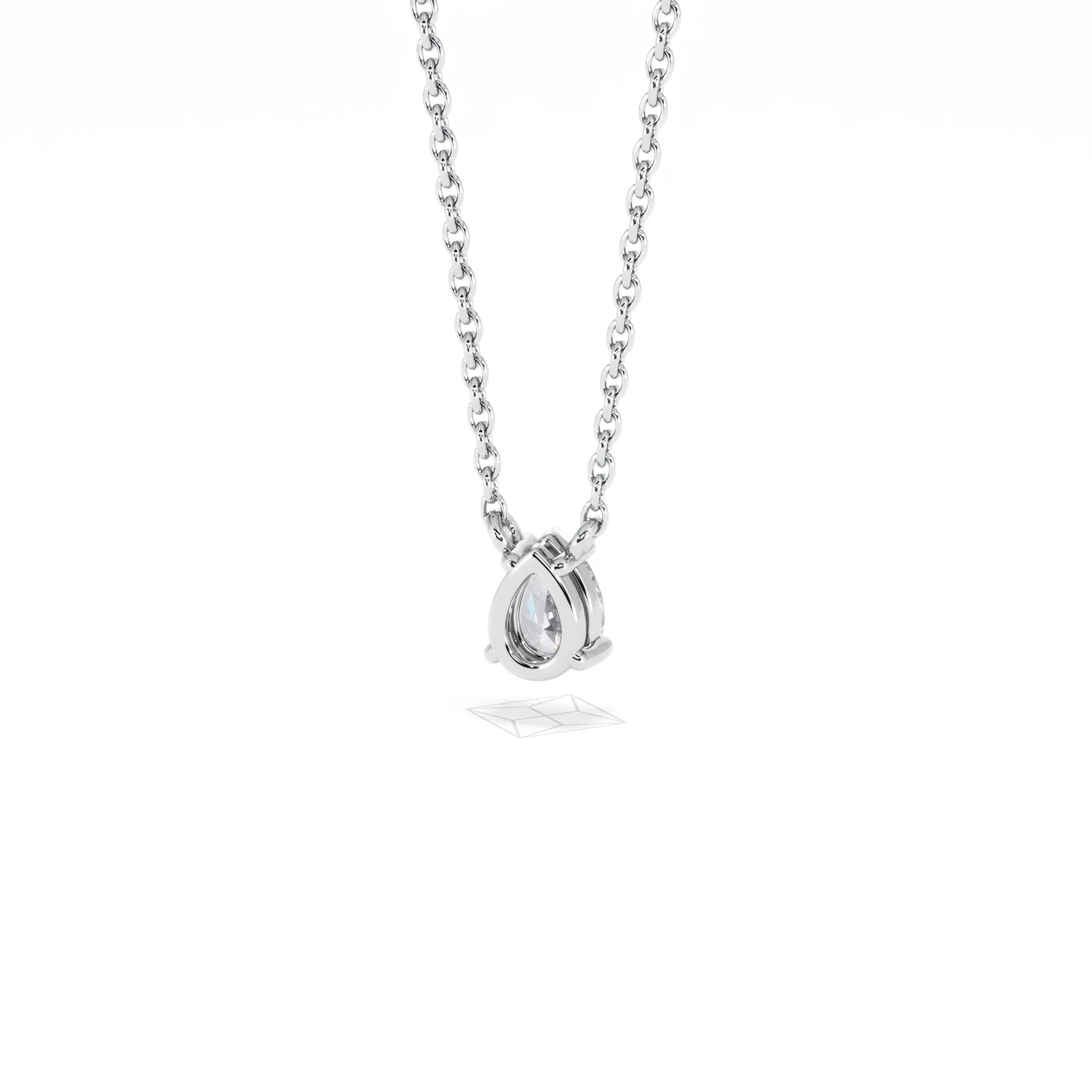 Wanderlust Floating Pear Cut Lab Diamond Solitaire Necklace 0.33ct H/SI in 925 Silver - Image 45