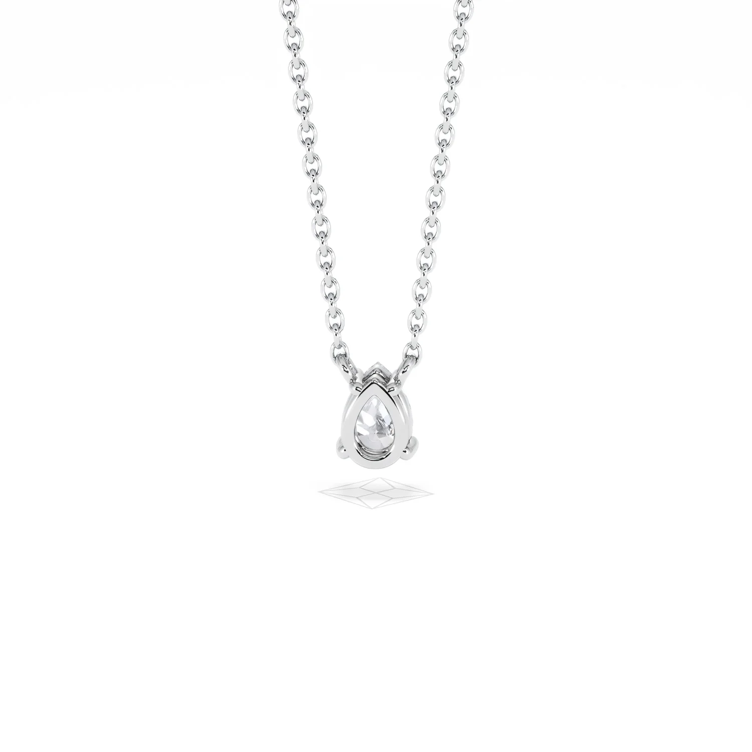 Wanderlust Floating Pear Cut Lab Diamond Solitaire Necklace 0.33ct H/SI in 925 Silver - Image 48