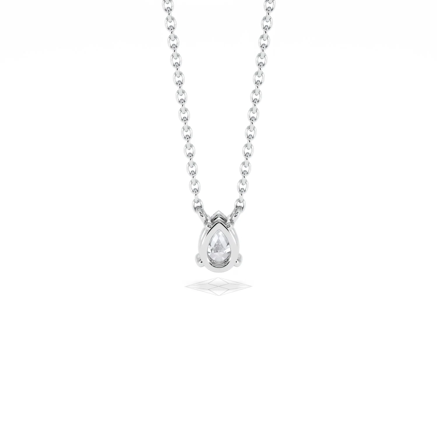 Wanderlust Floating Pear Cut Lab Diamond Solitaire Necklace 0.33ct H/SI in 925 Silver - Image 49