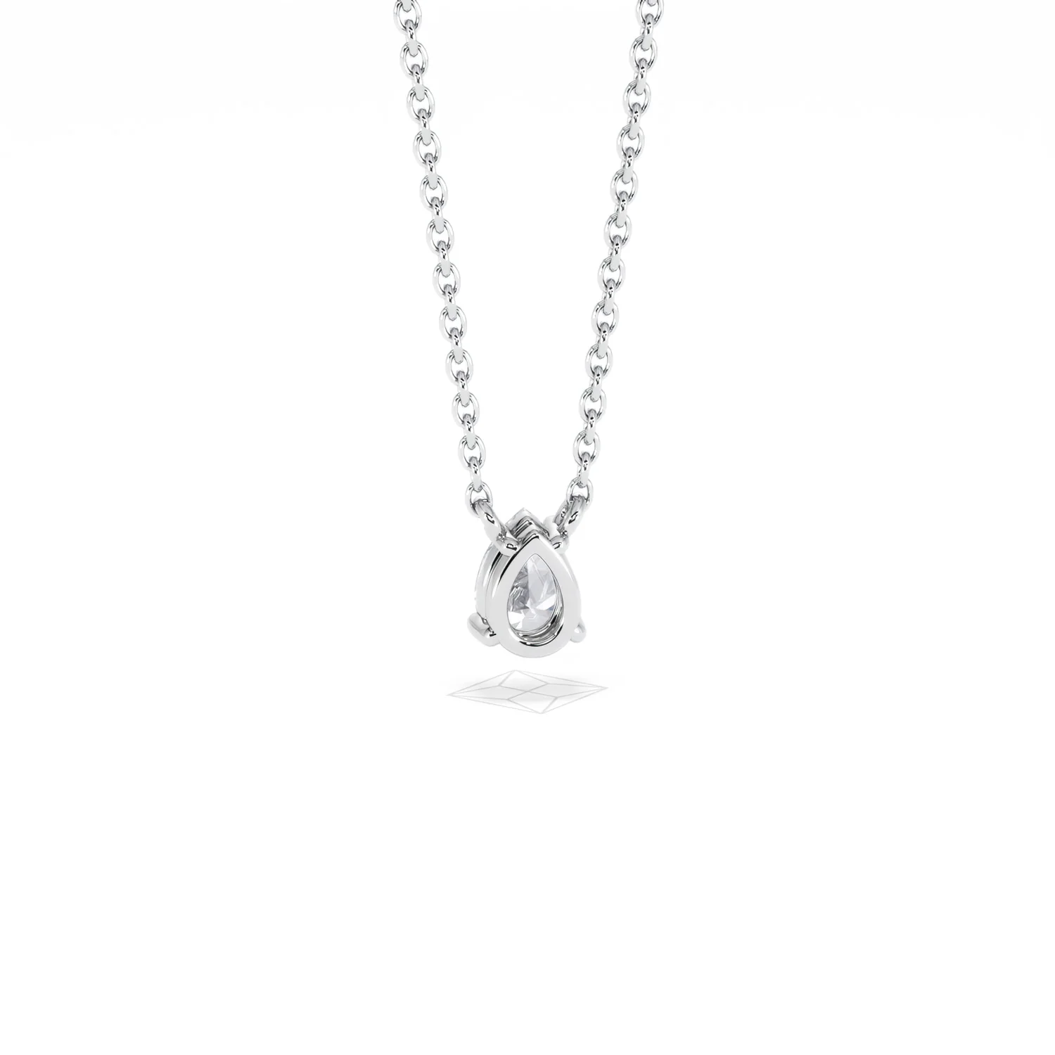 Wanderlust Floating Pear Cut Lab Diamond Solitaire Necklace 0.33ct H/SI in 925 Silver - Image 51