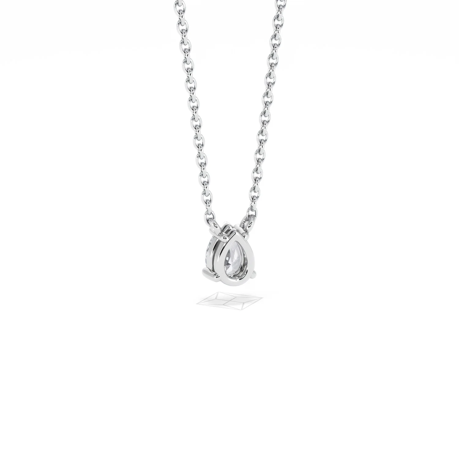 Wanderlust Floating Pear Cut Lab Diamond Solitaire Necklace 0.33ct H/SI in 925 Silver - Image 53