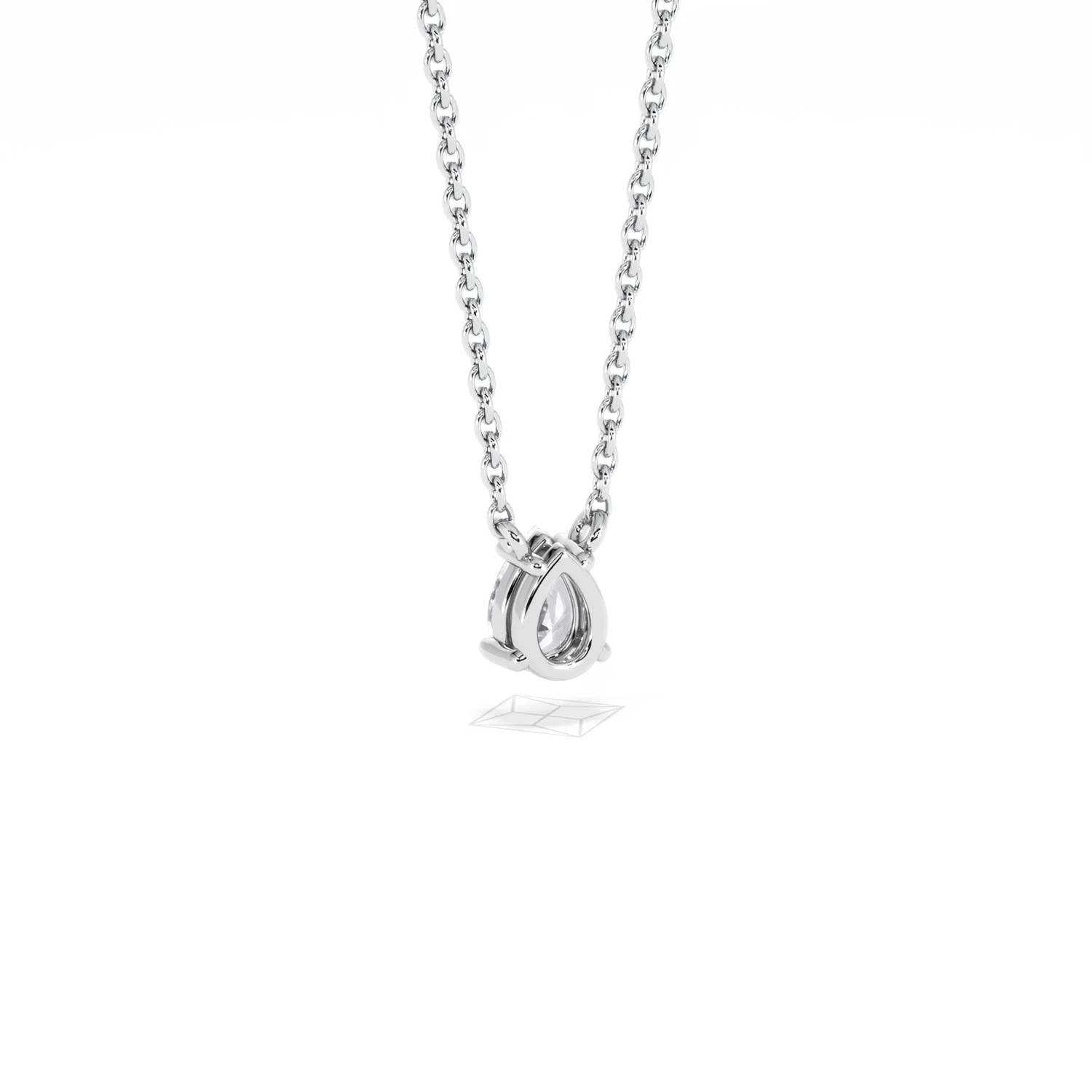 Wanderlust Floating Pear Cut Lab Diamond Solitaire Necklace 0.33ct H/SI in 925 Silver - Image 54